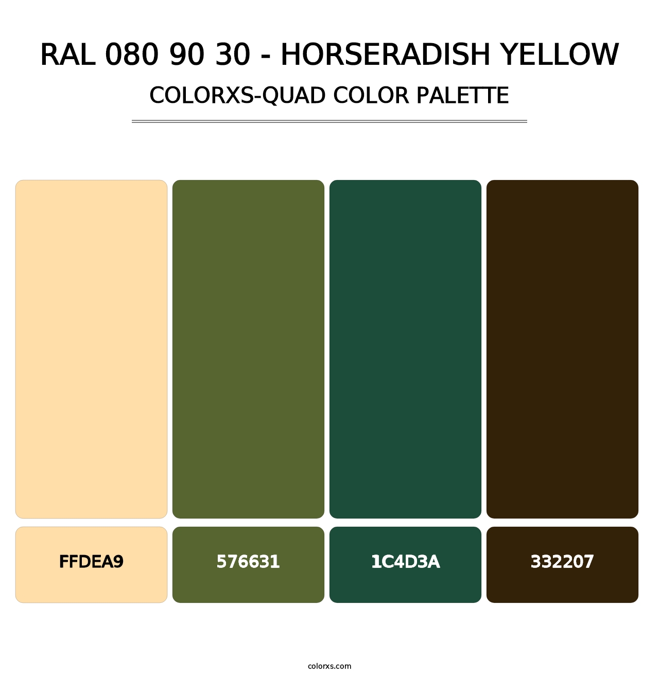RAL 080 90 30 - Horseradish Yellow - Colorxs Quad Palette