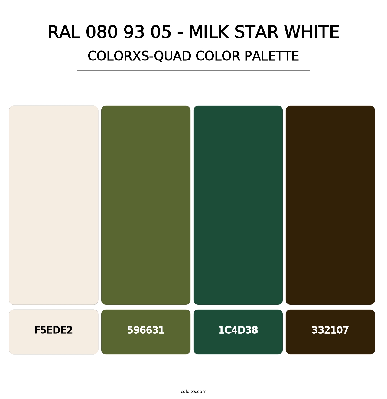 RAL 080 93 05 - Milk Star White - Colorxs Quad Palette