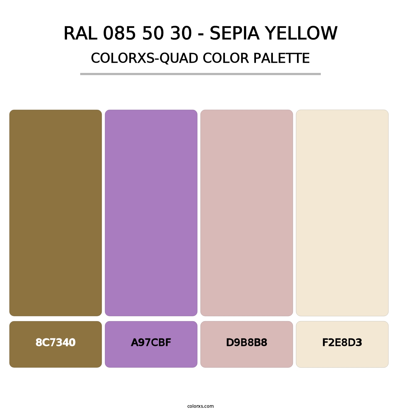 RAL 085 50 30 - Sepia Yellow - Colorxs Quad Palette