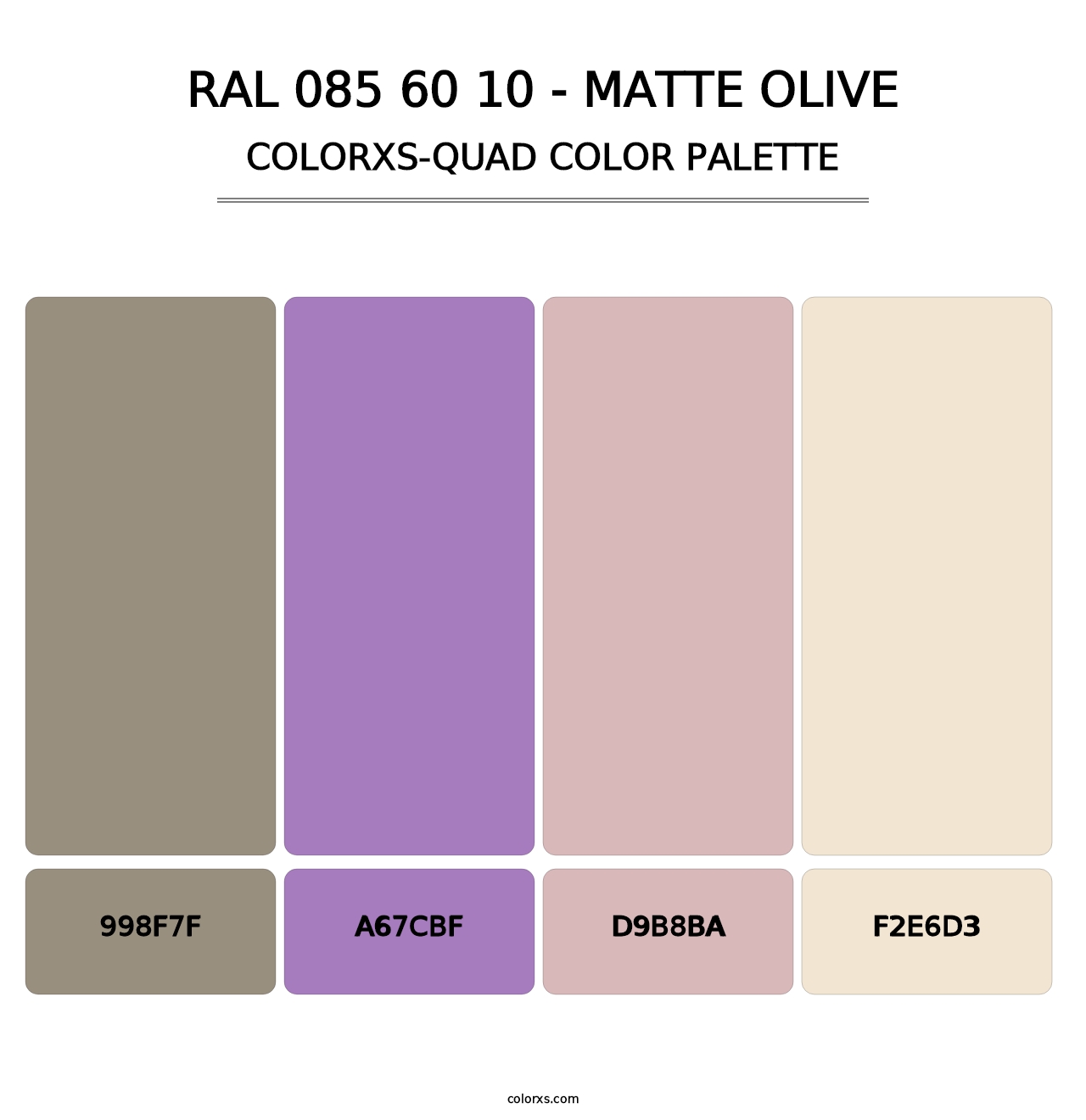 RAL 085 60 10 - Matte Olive - Colorxs Quad Palette