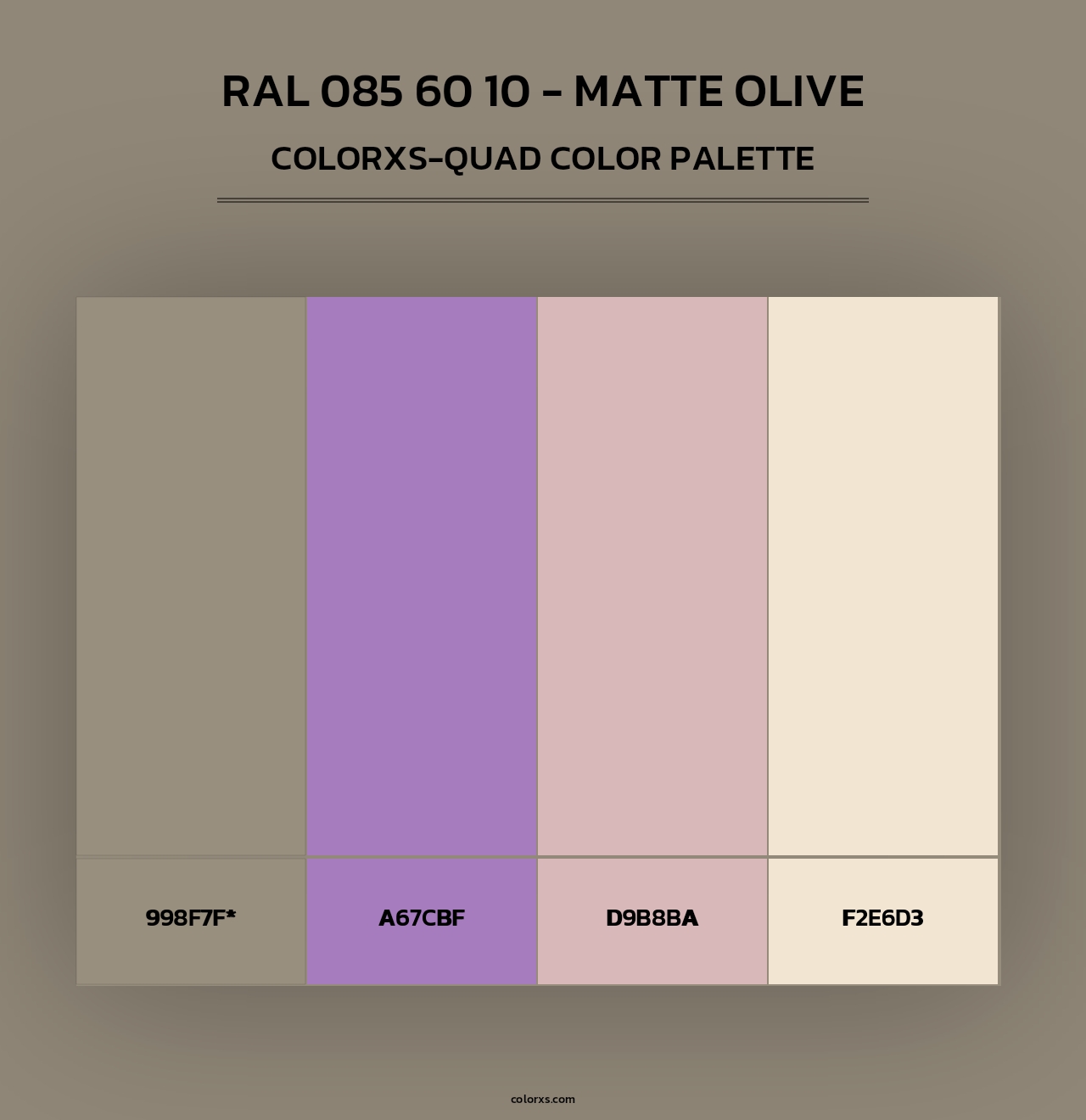 RAL 085 60 10 - Matte Olive - Colorxs Quad Palette