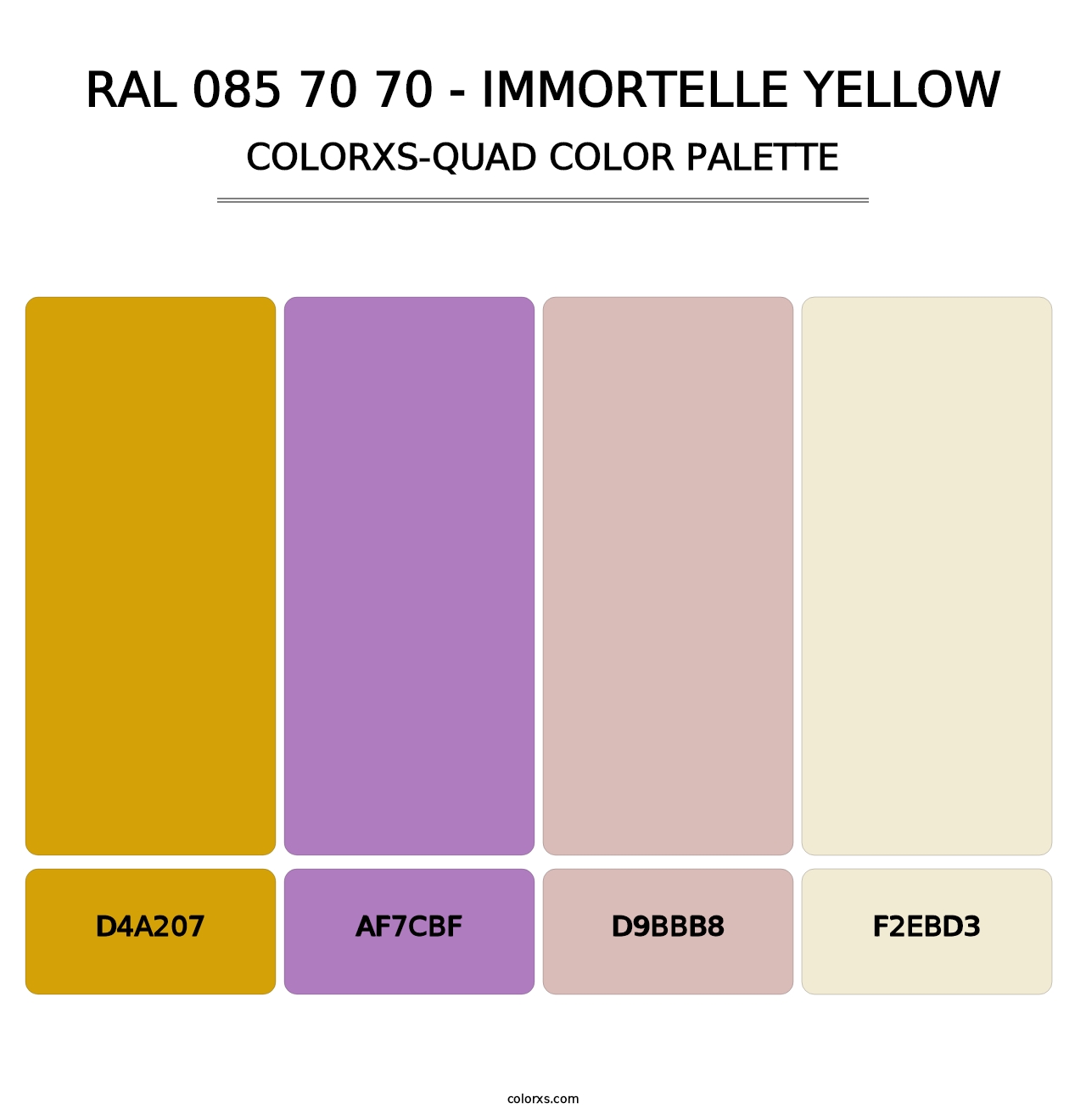 RAL 085 70 70 - Immortelle Yellow - Colorxs Quad Palette