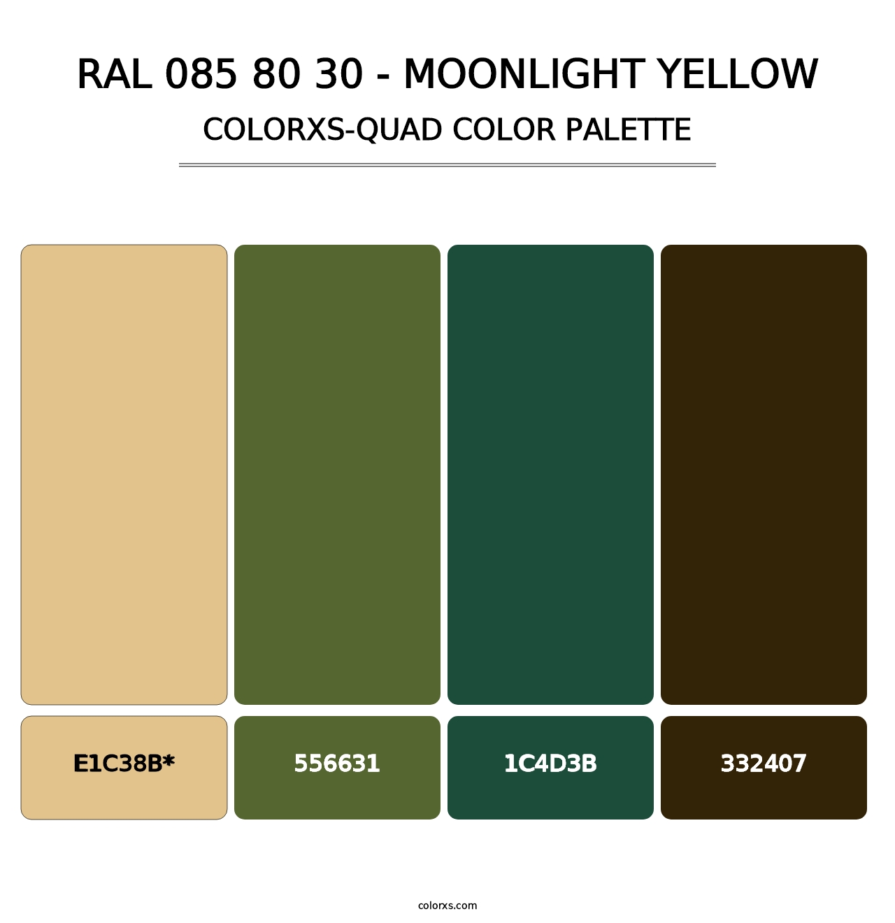 RAL 085 80 30 - Moonlight Yellow - Colorxs Quad Palette