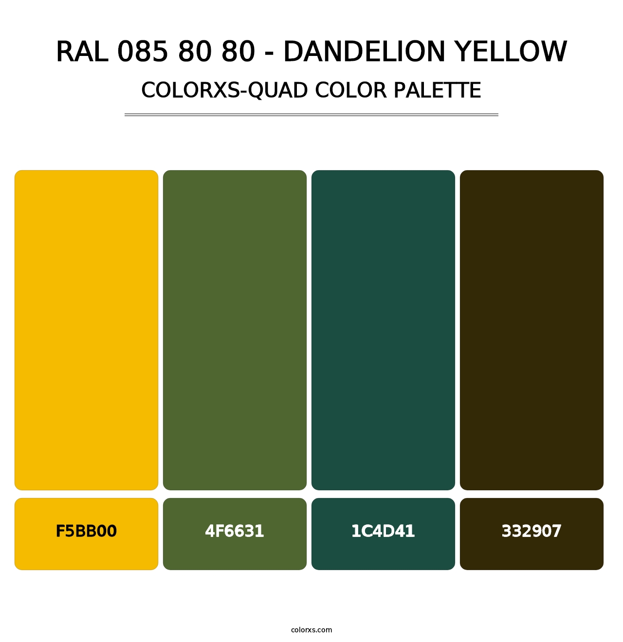 RAL 085 80 80 - Dandelion Yellow - Colorxs Quad Palette