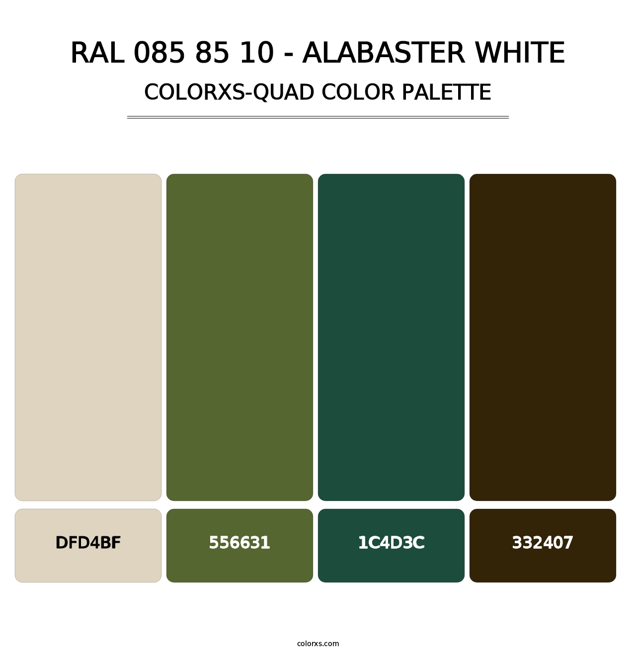 RAL 085 85 10 - Alabaster White - Colorxs Quad Palette