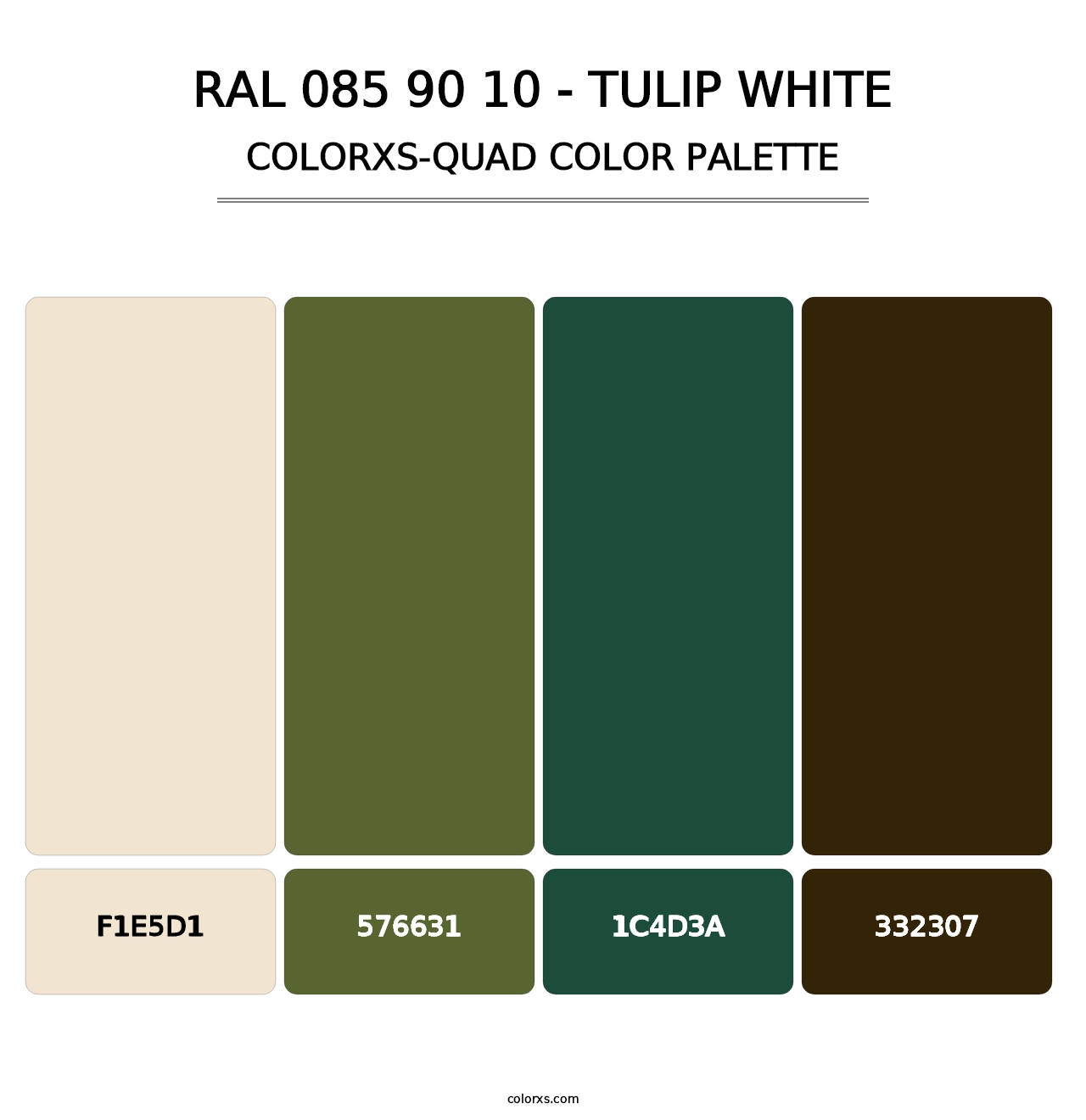RAL 085 90 10 - Tulip White - Colorxs Quad Palette