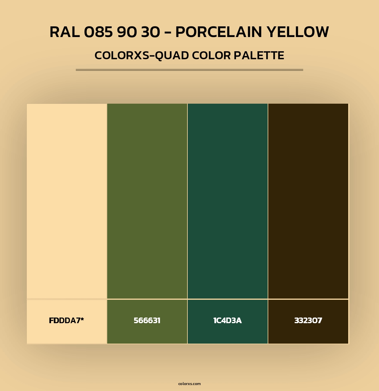 RAL 085 90 30 - Porcelain Yellow - Colorxs Quad Palette
