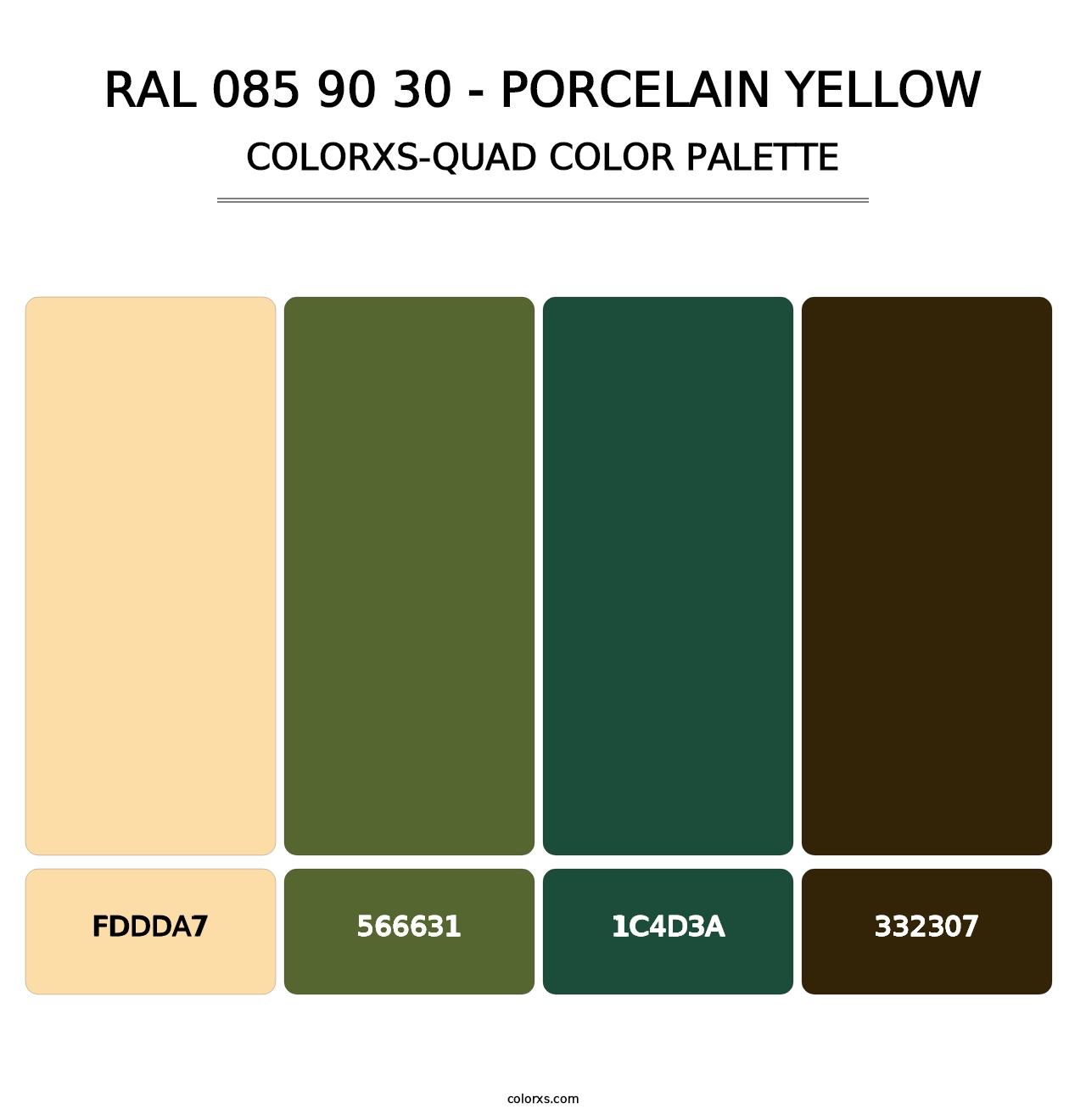 RAL 085 90 30 - Porcelain Yellow - Colorxs Quad Palette