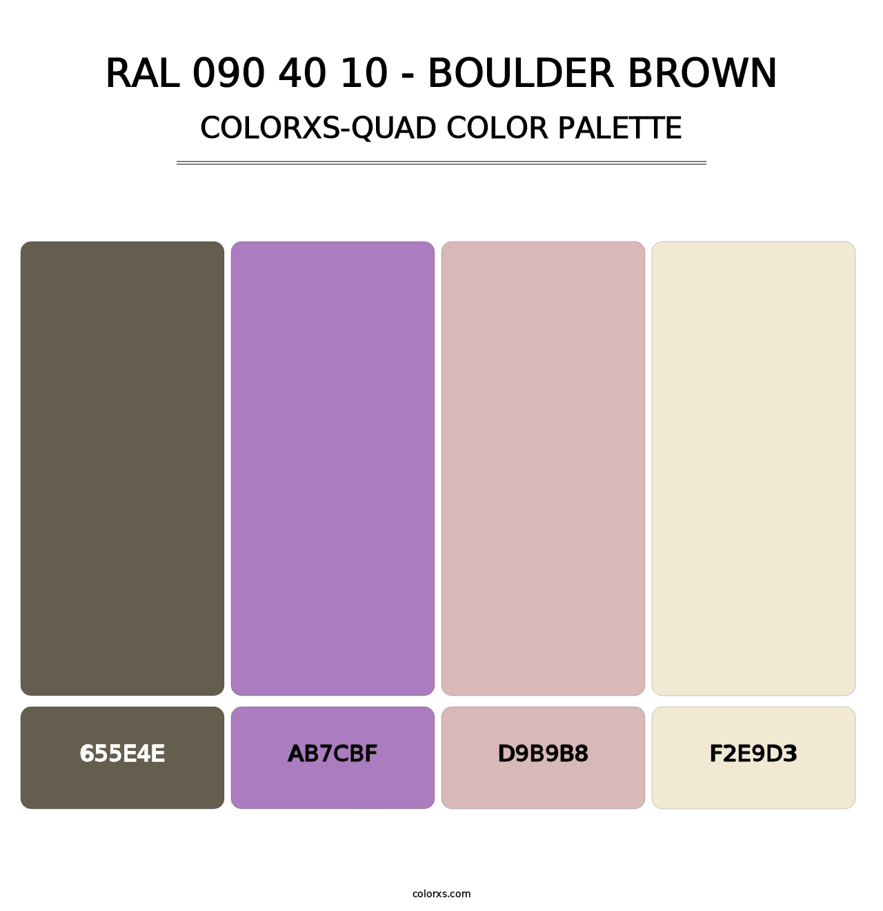 RAL 090 40 10 - Boulder Brown - Colorxs Quad Palette