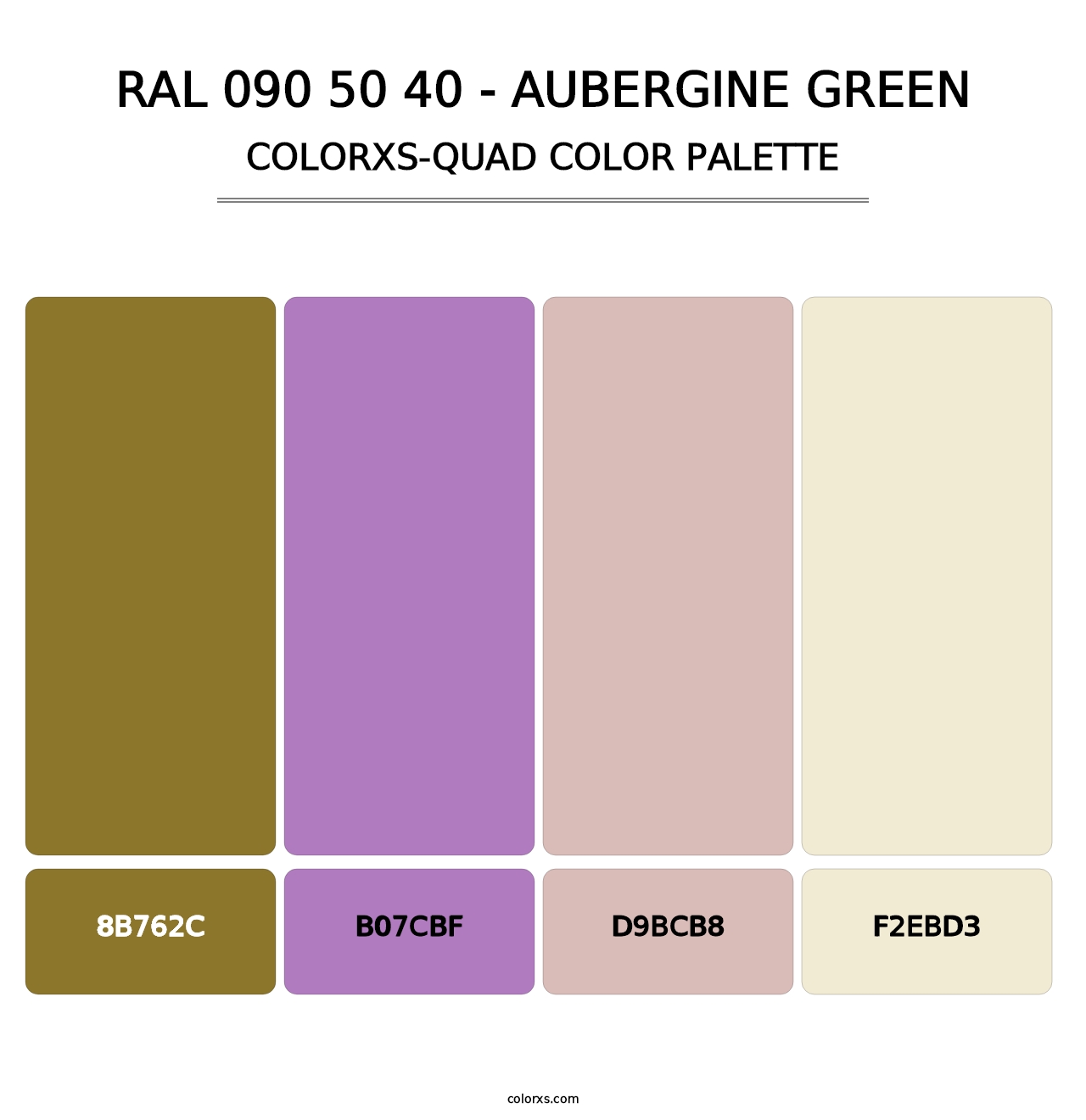 RAL 090 50 40 - Aubergine Green - Colorxs Quad Palette