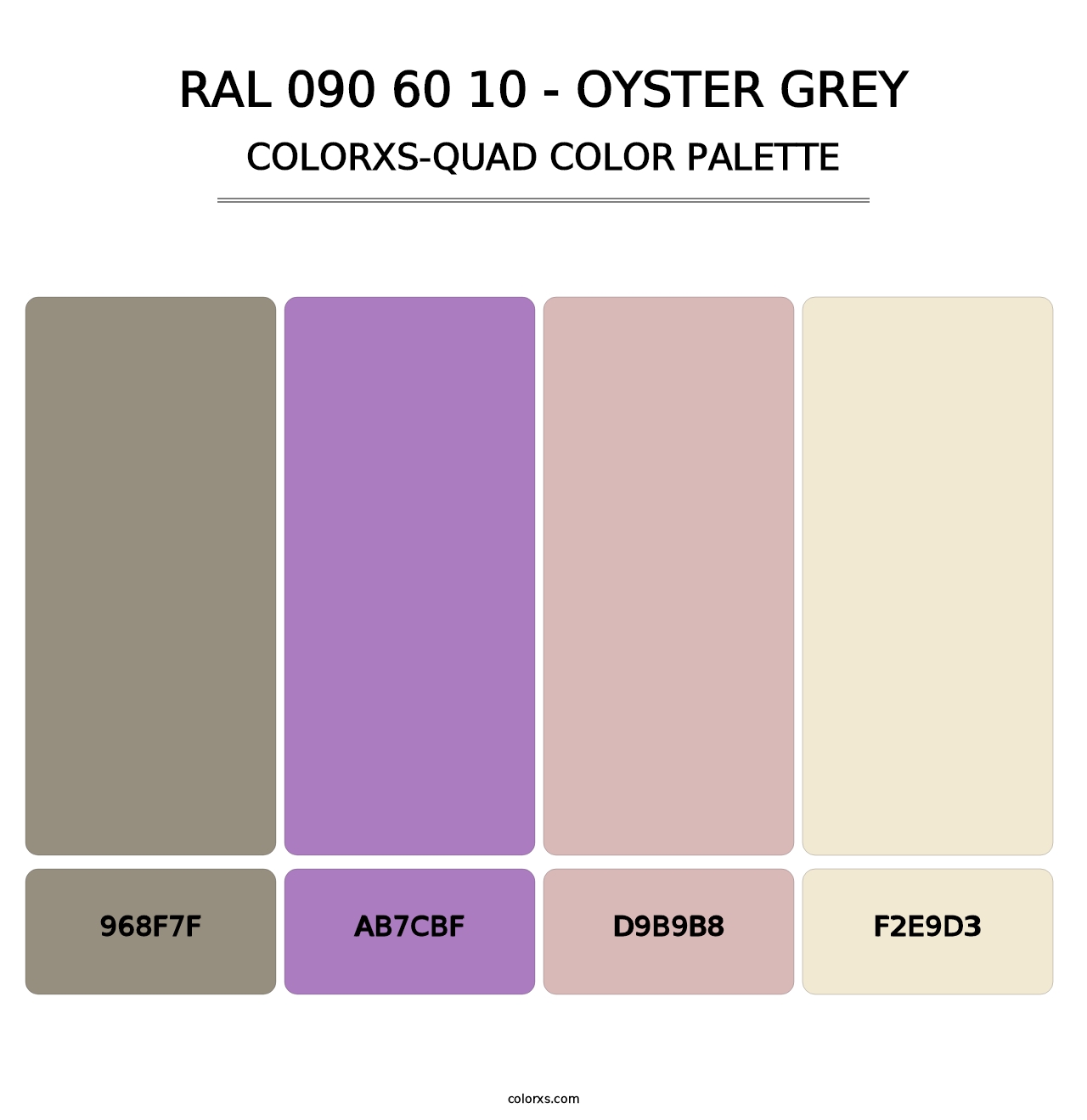 RAL 090 60 10 - Oyster Grey - Colorxs Quad Palette