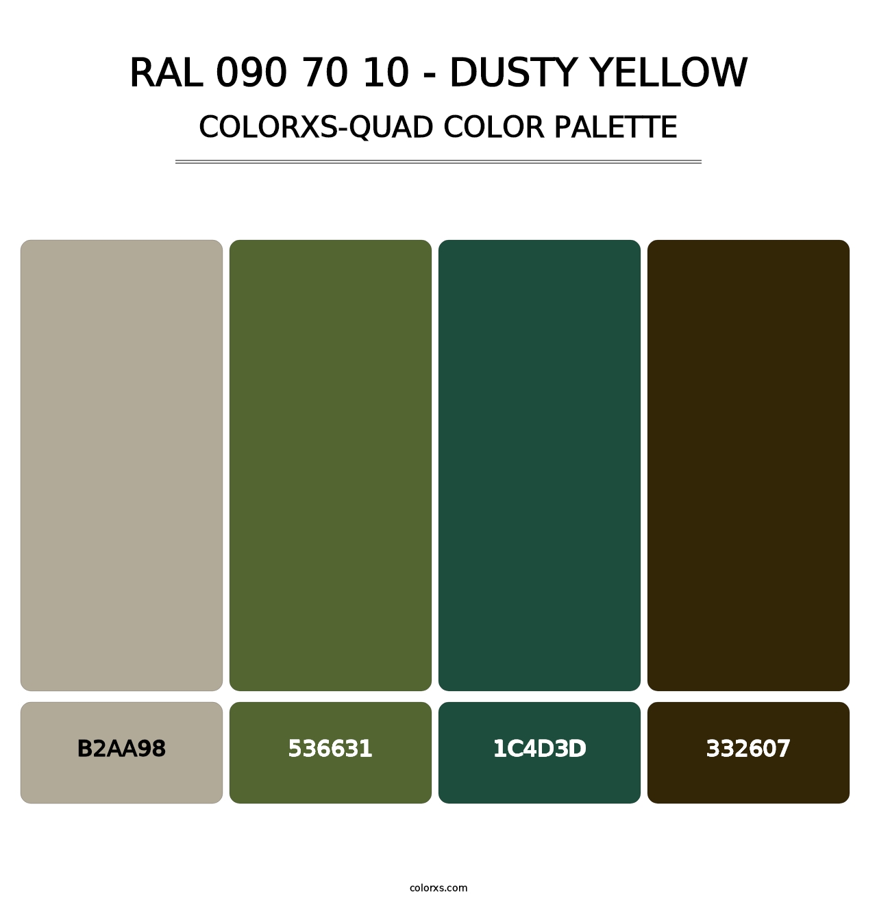 RAL 090 70 10 - Dusty Yellow - Colorxs Quad Palette