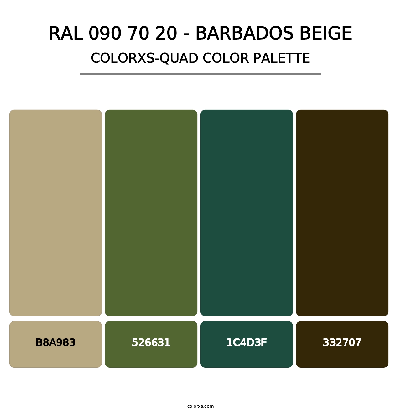 RAL 090 70 20 - Barbados Beige - Colorxs Quad Palette