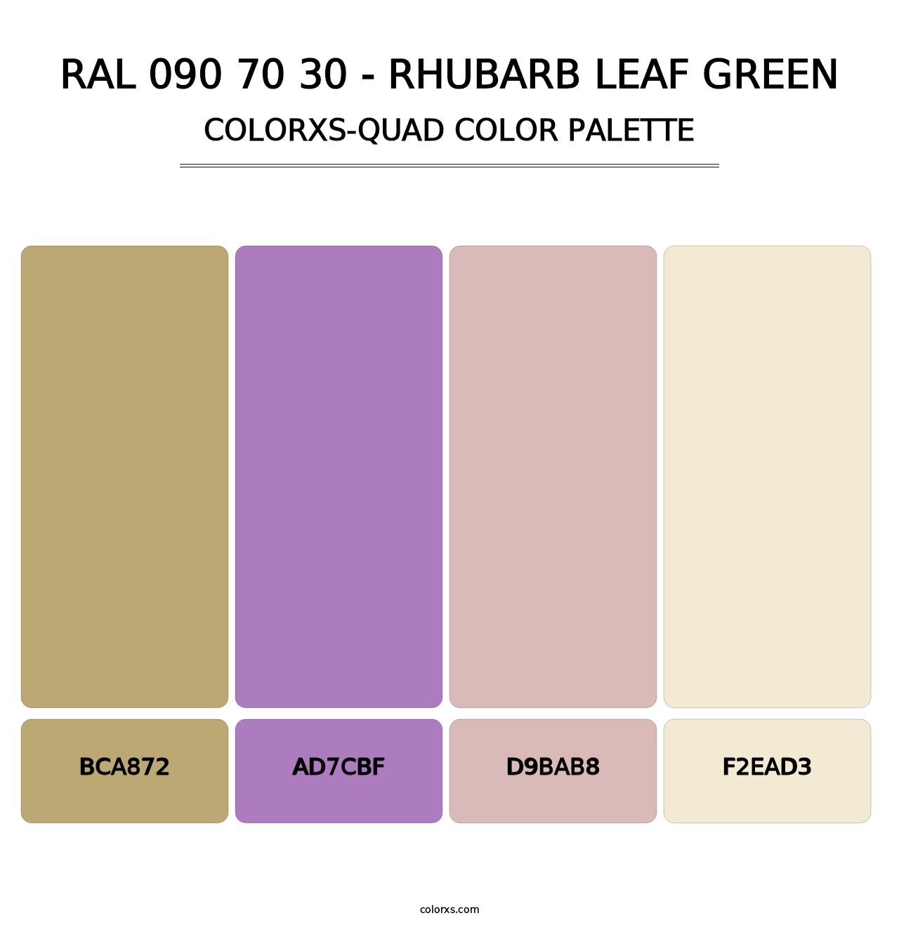 RAL 090 70 30 - Rhubarb Leaf Green - Colorxs Quad Palette