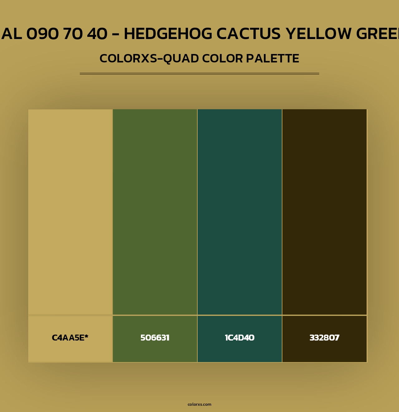 RAL 090 70 40 - Hedgehog Cactus Yellow Green - Colorxs Quad Palette