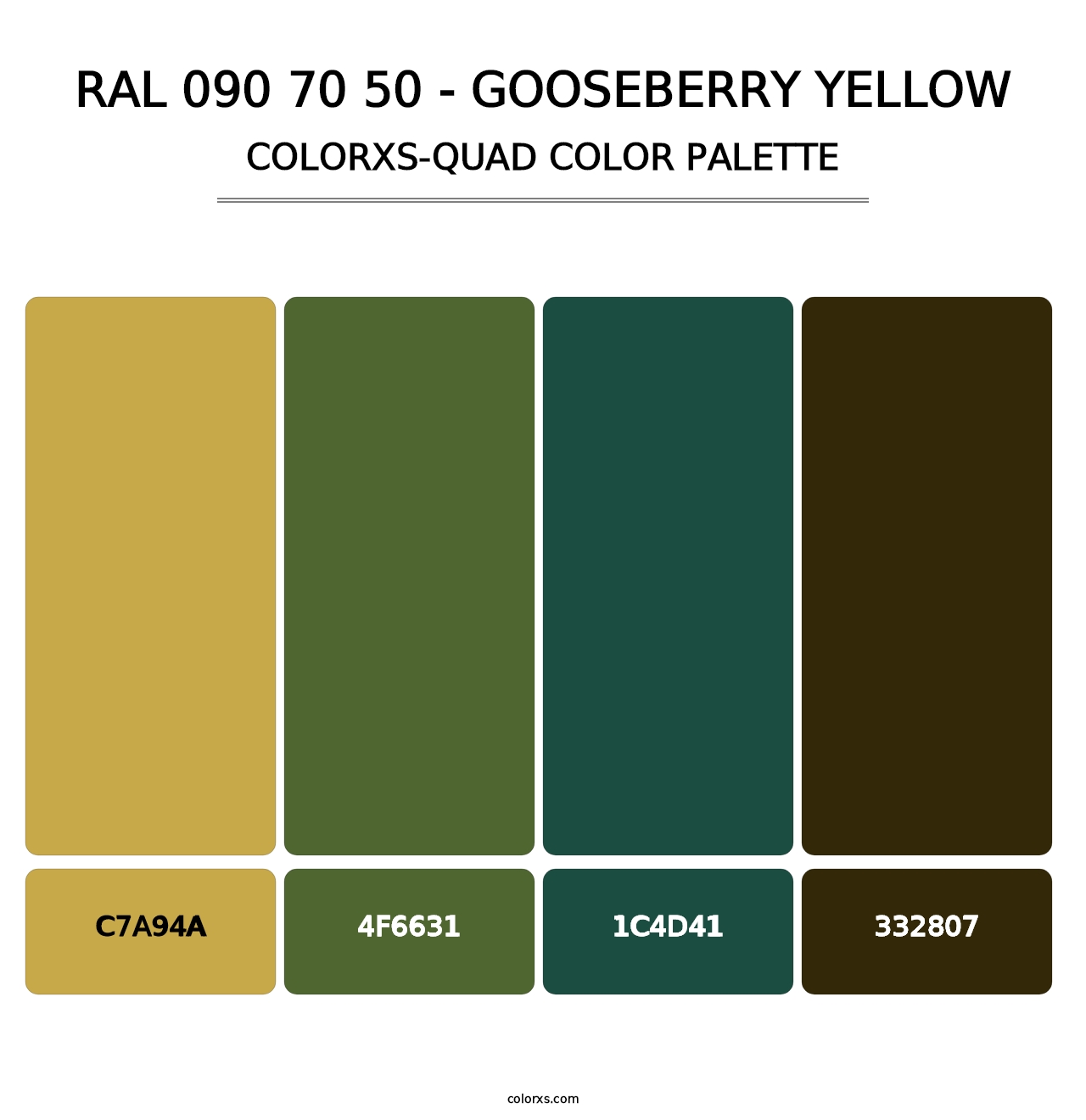 RAL 090 70 50 - Gooseberry Yellow - Colorxs Quad Palette