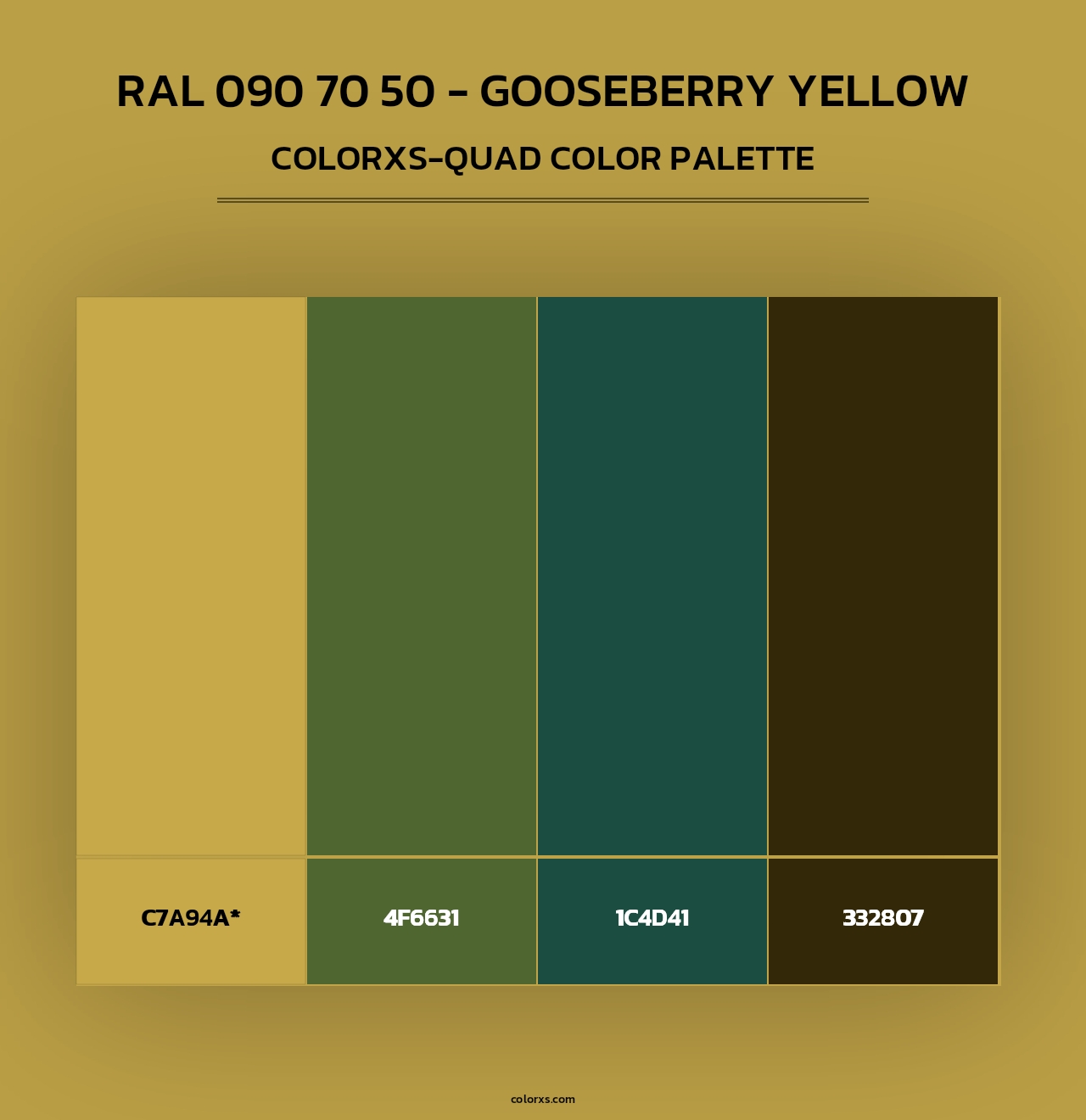 RAL 090 70 50 - Gooseberry Yellow - Colorxs Quad Palette