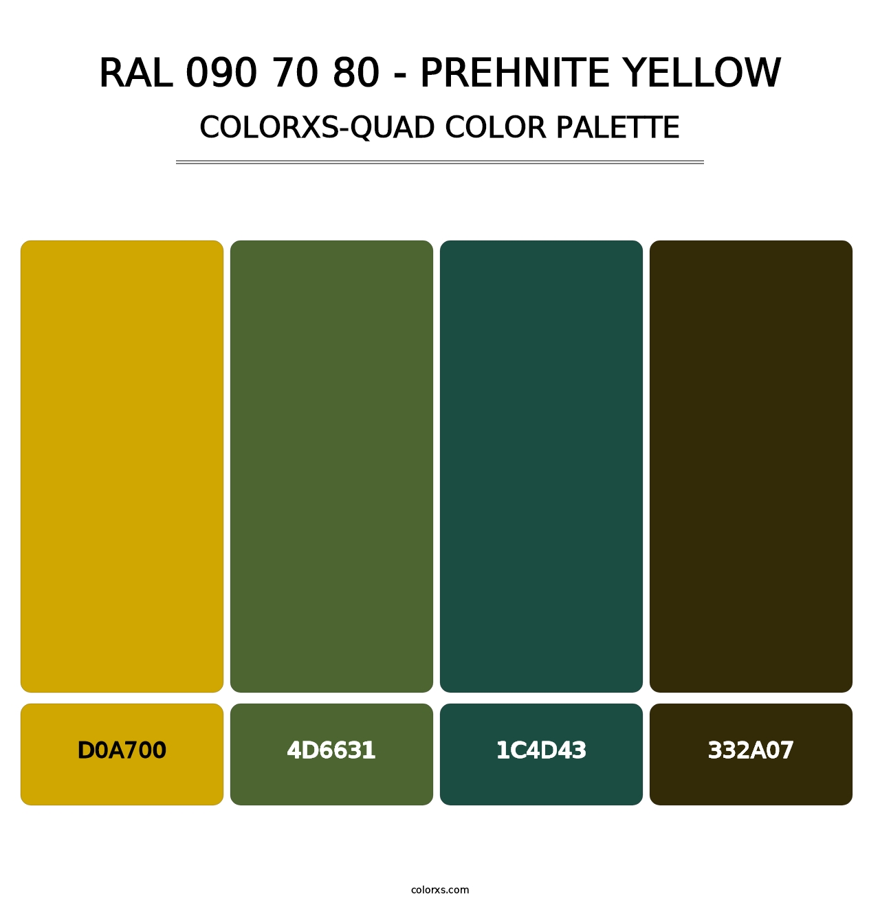 RAL 090 70 80 - Prehnite Yellow - Colorxs Quad Palette