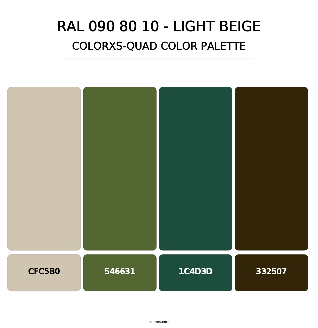RAL 090 80 10 - Light Beige - Colorxs Quad Palette
