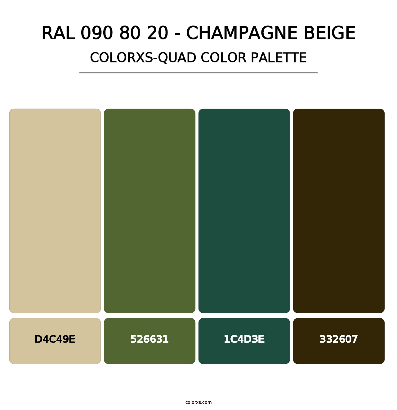 RAL 090 80 20 - Champagne Beige - Colorxs Quad Palette