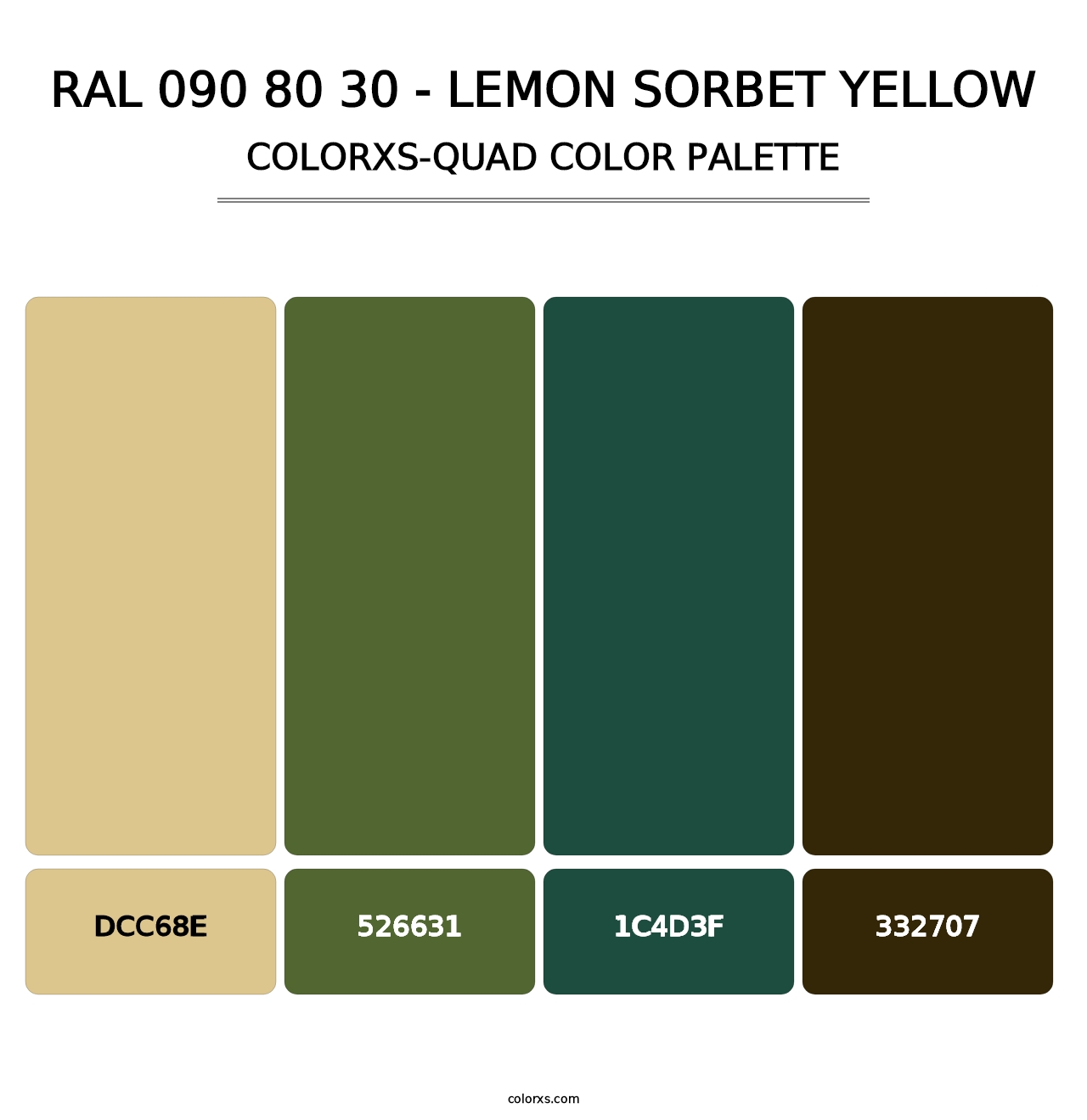 RAL 090 80 30 - Lemon Sorbet Yellow - Colorxs Quad Palette