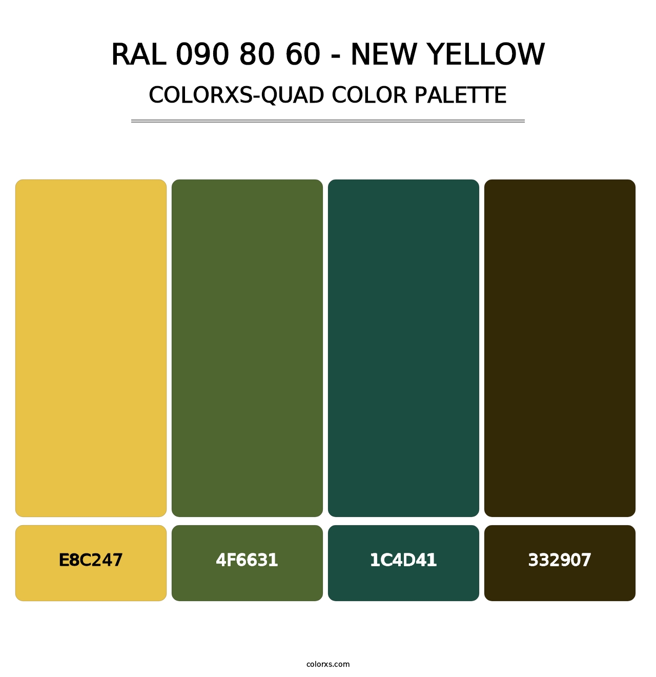 RAL 090 80 60 - New Yellow - Colorxs Quad Palette