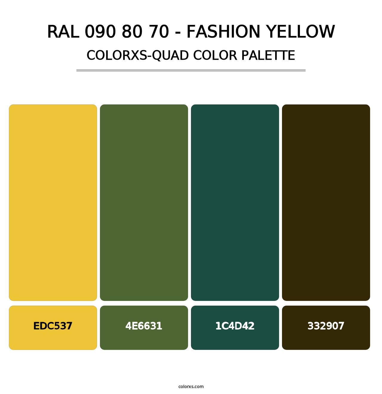 RAL 090 80 70 - Fashion Yellow - Colorxs Quad Palette