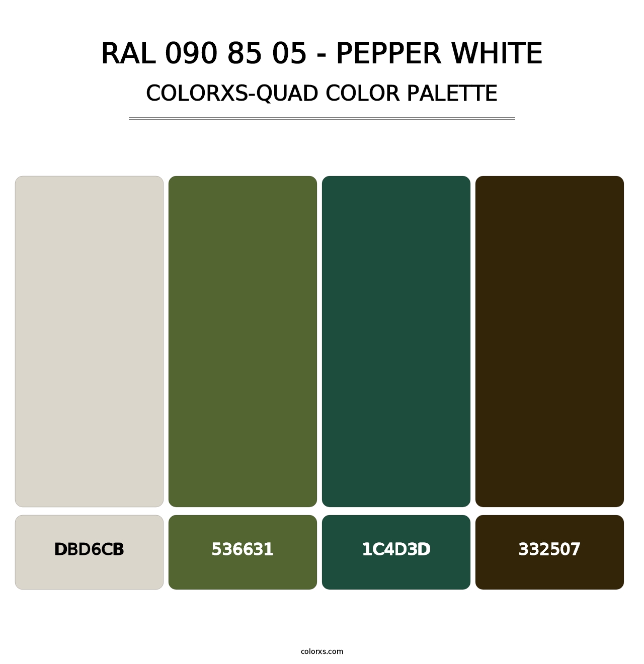 RAL 090 85 05 - Pepper White - Colorxs Quad Palette
