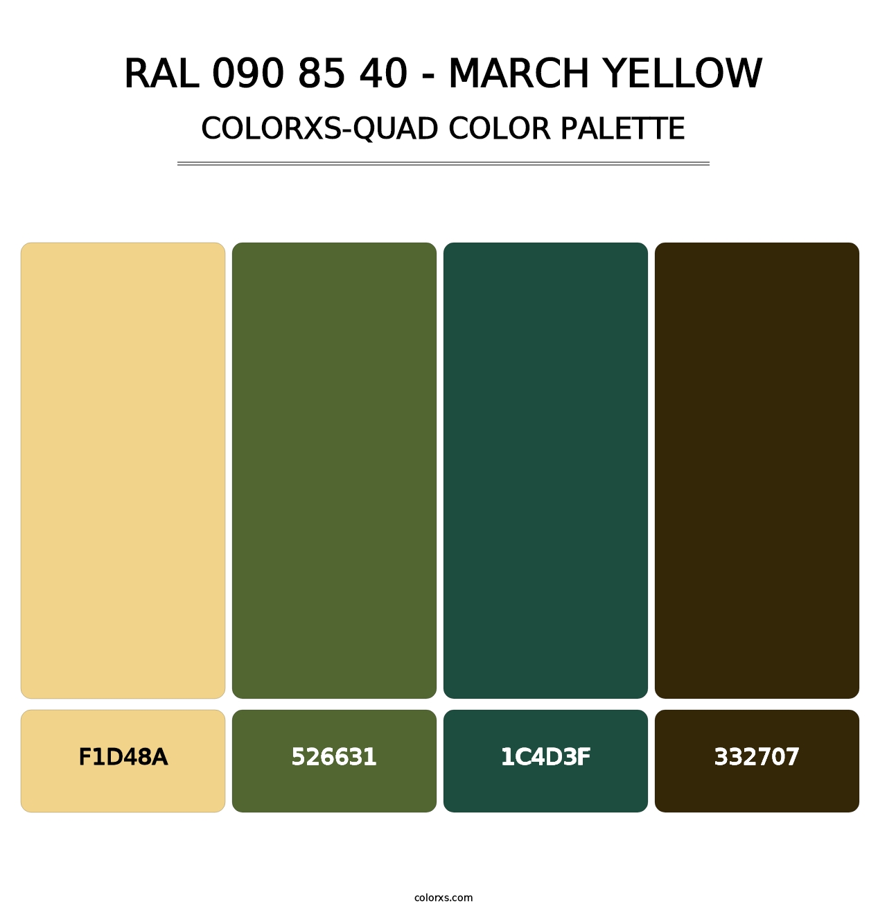 RAL 090 85 40 - March Yellow - Colorxs Quad Palette