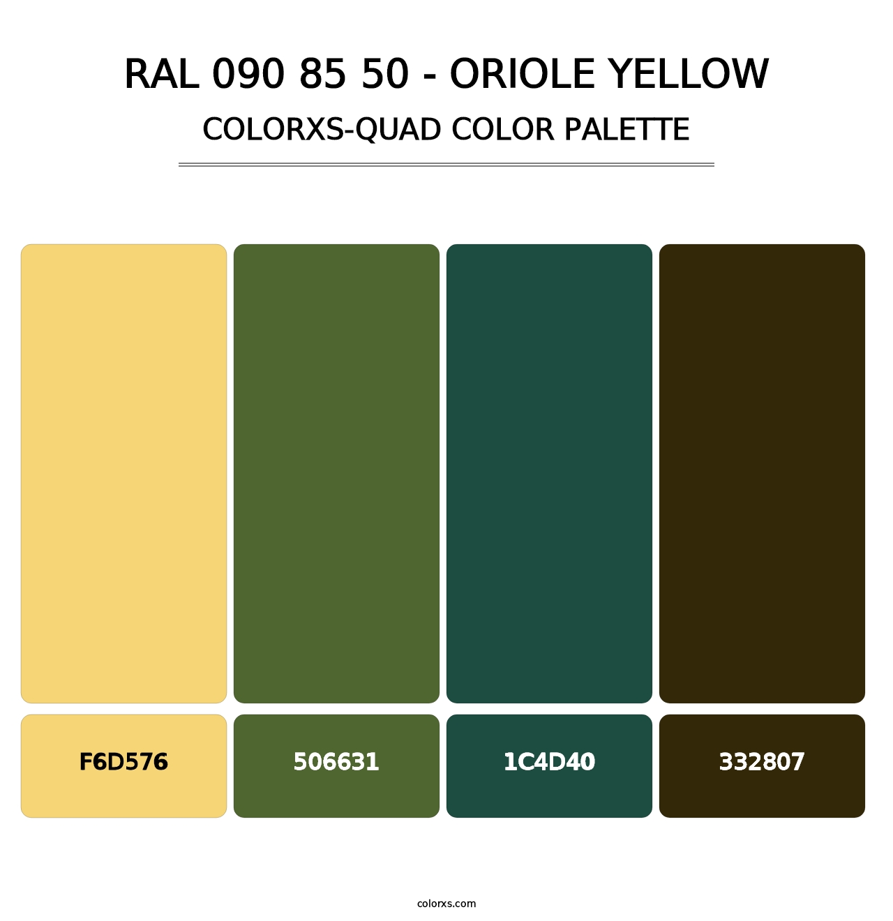 RAL 090 85 50 - Oriole Yellow - Colorxs Quad Palette
