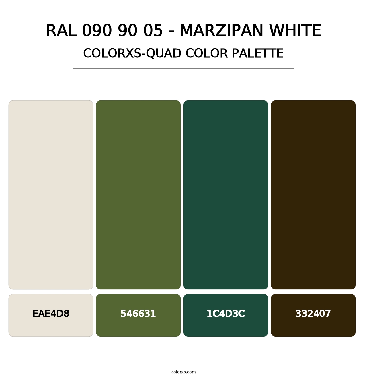 RAL 090 90 05 - Marzipan White - Colorxs Quad Palette