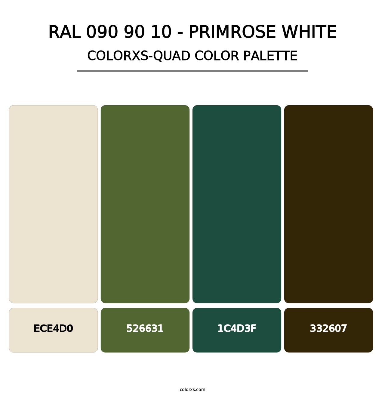 RAL 090 90 10 - Primrose White - Colorxs Quad Palette