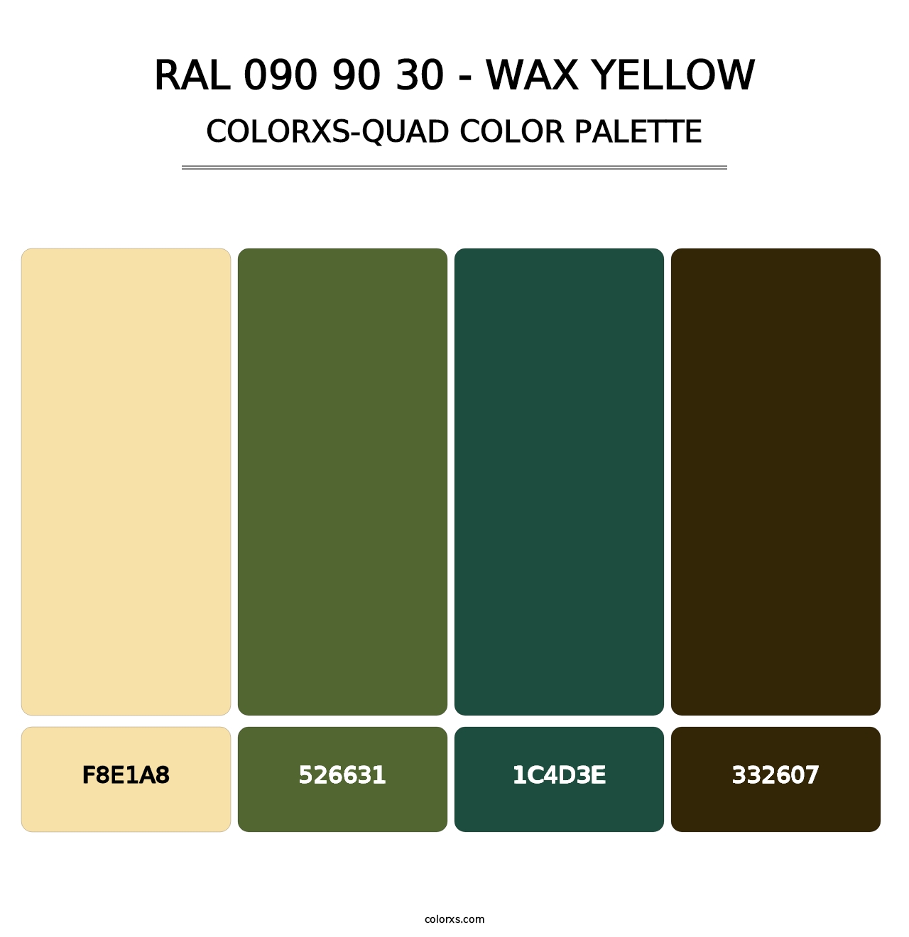 RAL 090 90 30 - Wax Yellow - Colorxs Quad Palette