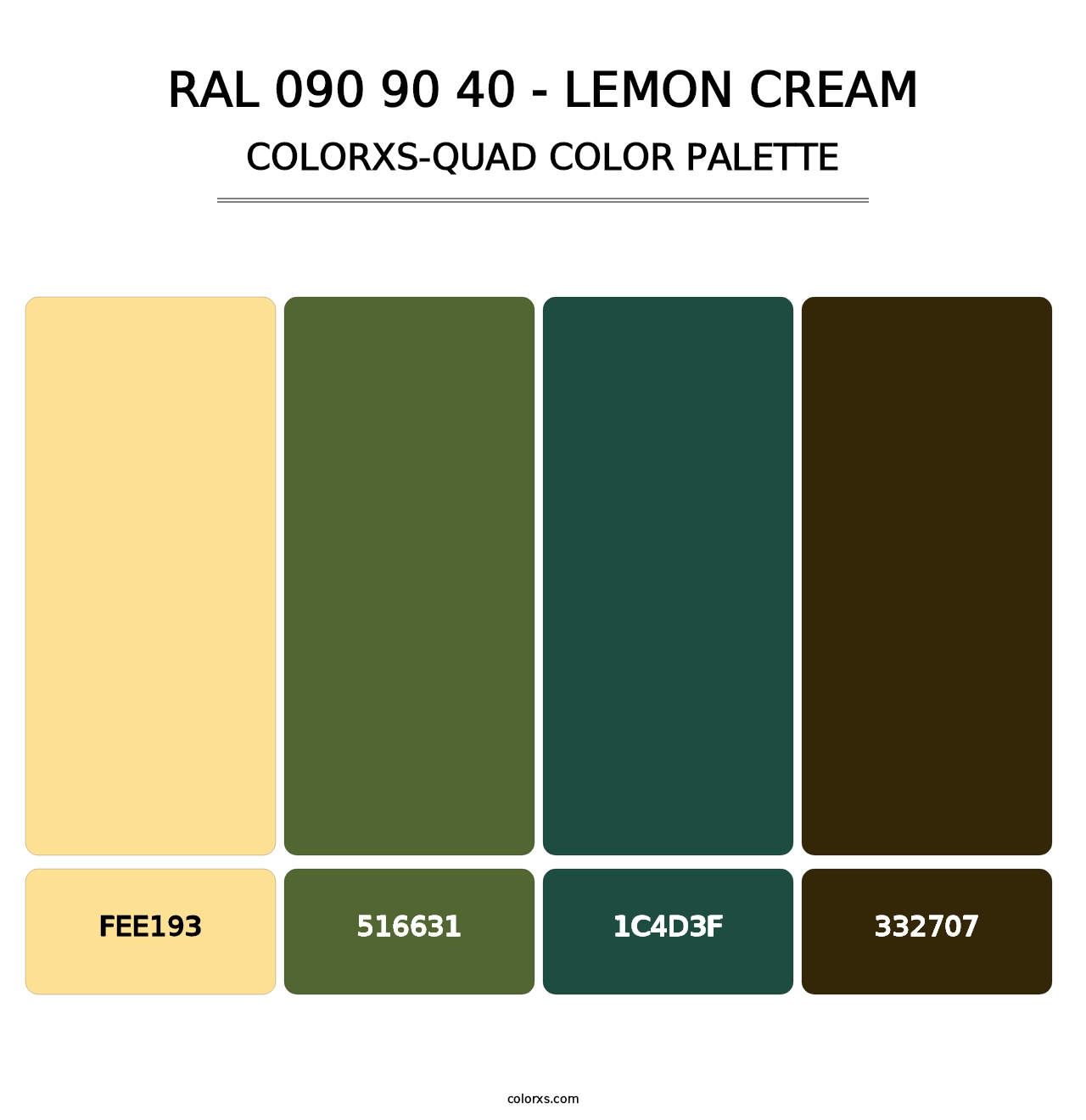 RAL 090 90 40 - Lemon Cream - Colorxs Quad Palette