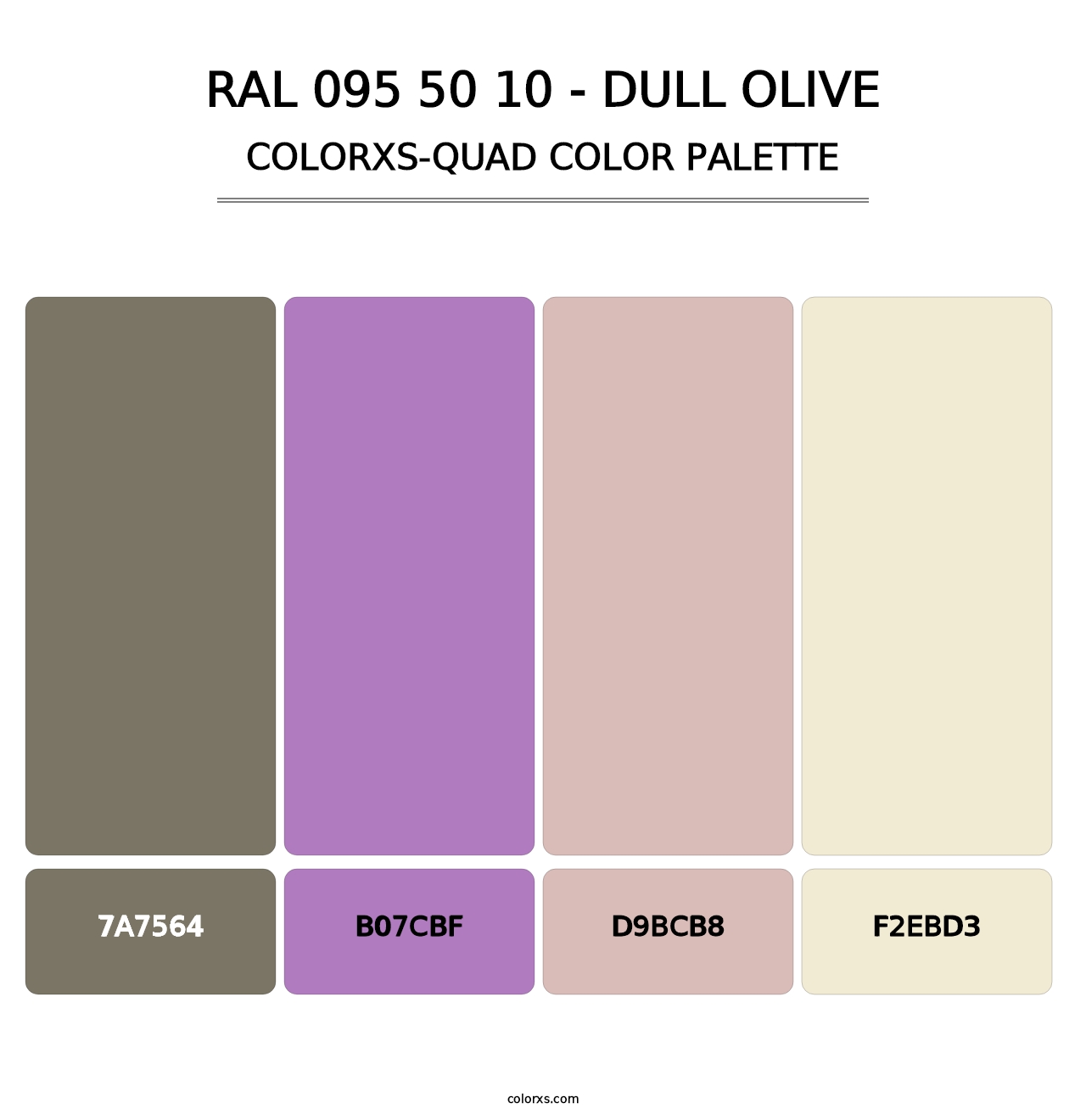 RAL 095 50 10 - Dull Olive - Colorxs Quad Palette