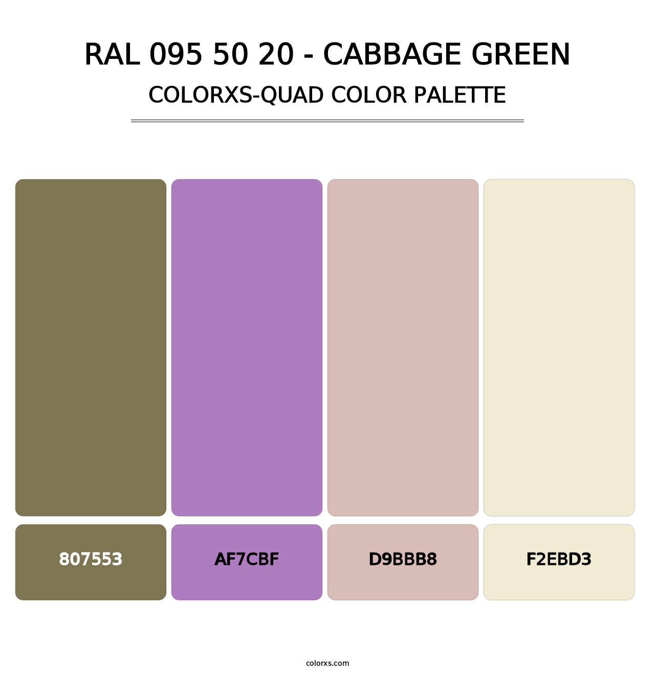 RAL 095 50 20 - Cabbage Green - Colorxs Quad Palette
