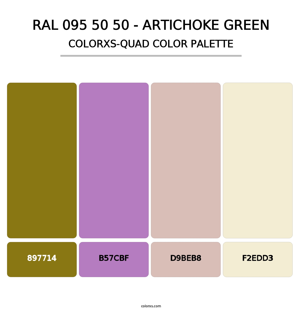 RAL 095 50 50 - Artichoke Green - Colorxs Quad Palette