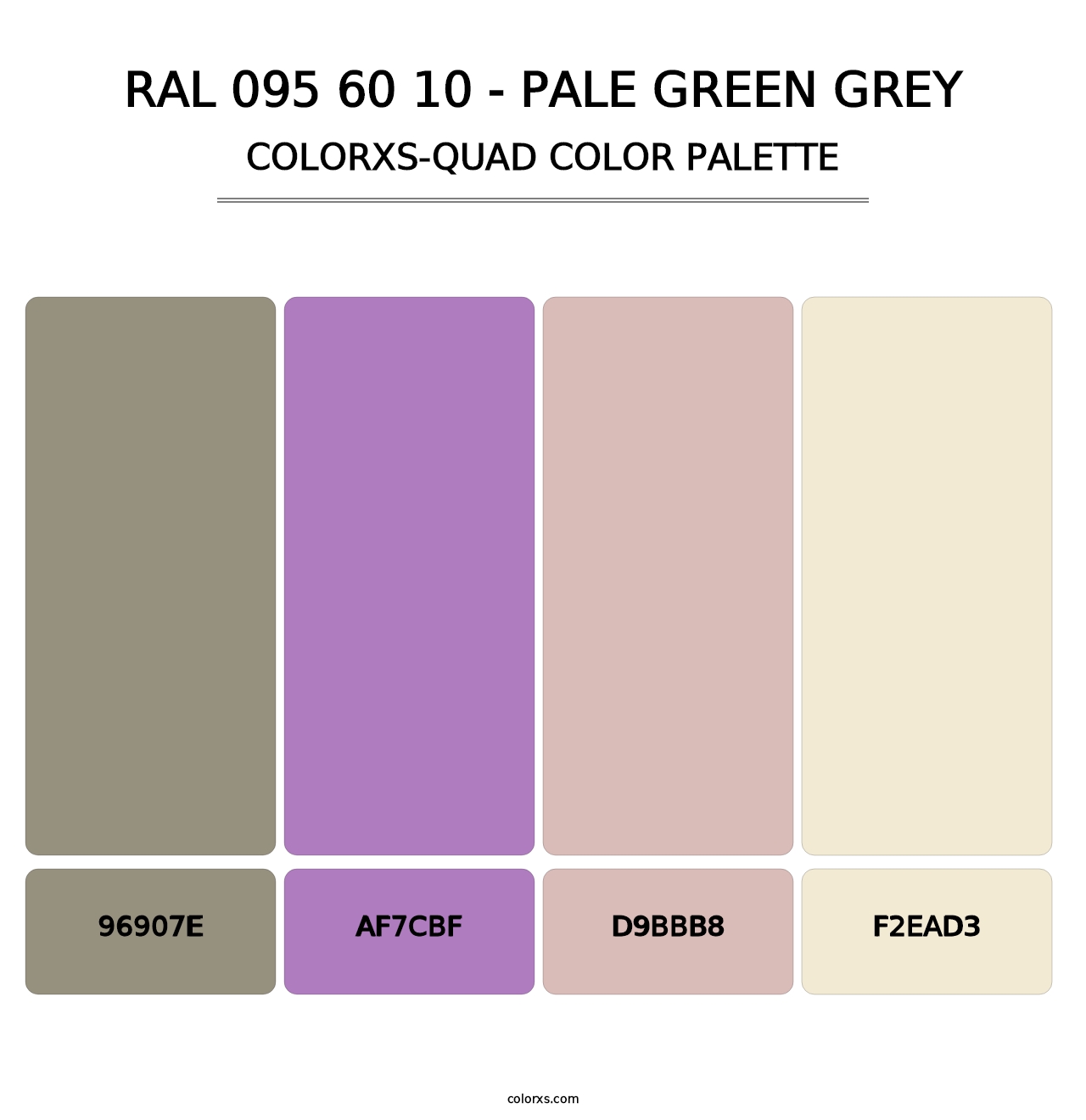 RAL 095 60 10 - Pale Green Grey - Colorxs Quad Palette
