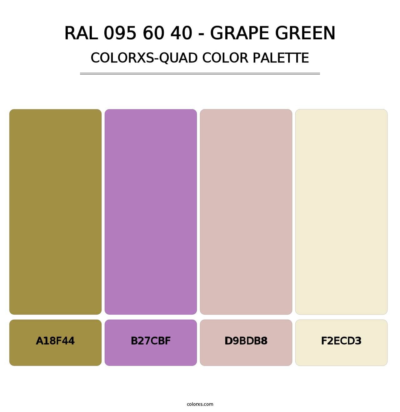 RAL 095 60 40 - Grape Green - Colorxs Quad Palette