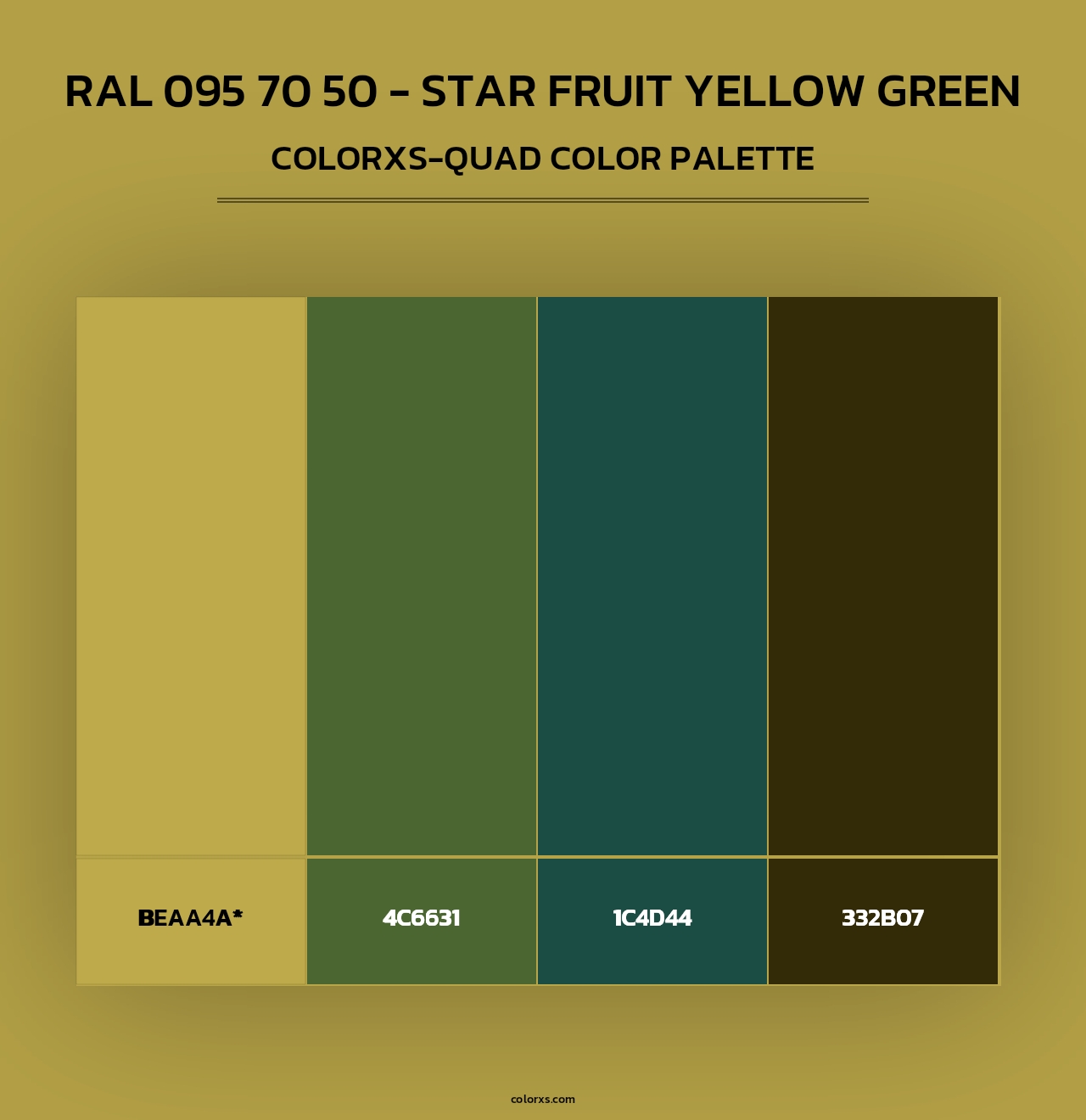 RAL 095 70 50 - Star Fruit Yellow Green - Colorxs Quad Palette