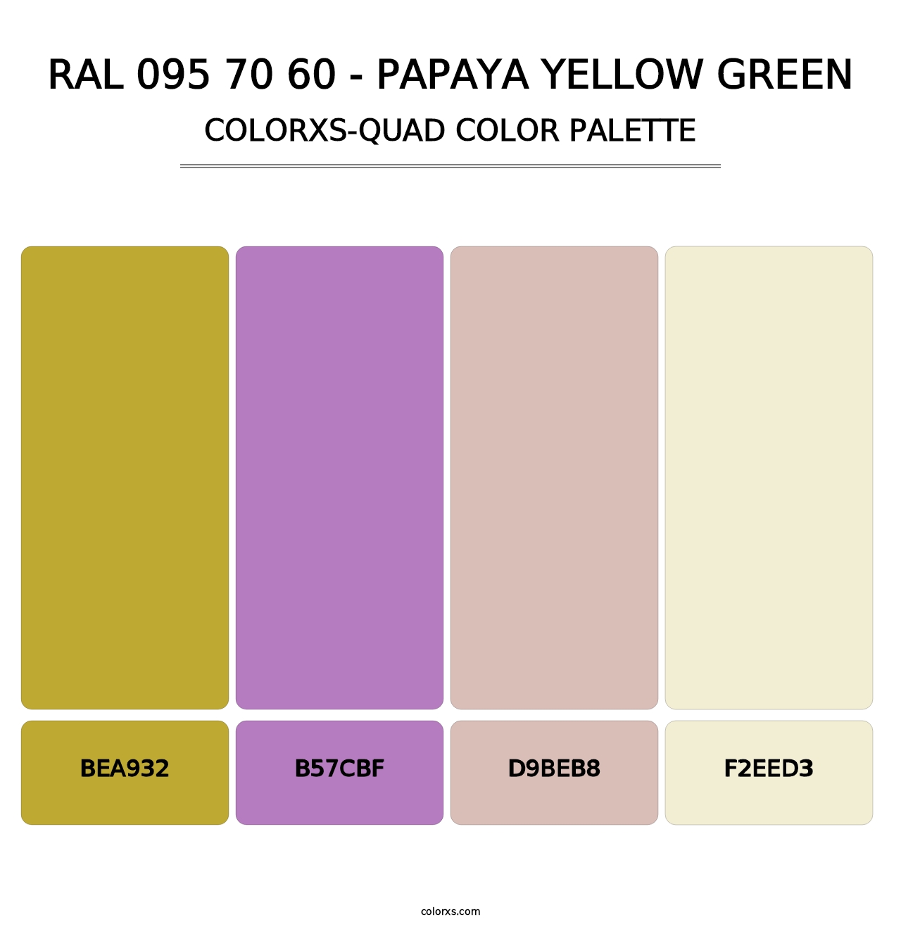 RAL 095 70 60 - Papaya Yellow Green - Colorxs Quad Palette