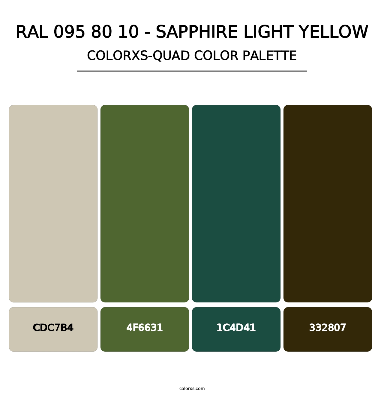 RAL 095 80 10 - Sapphire Light Yellow - Colorxs Quad Palette