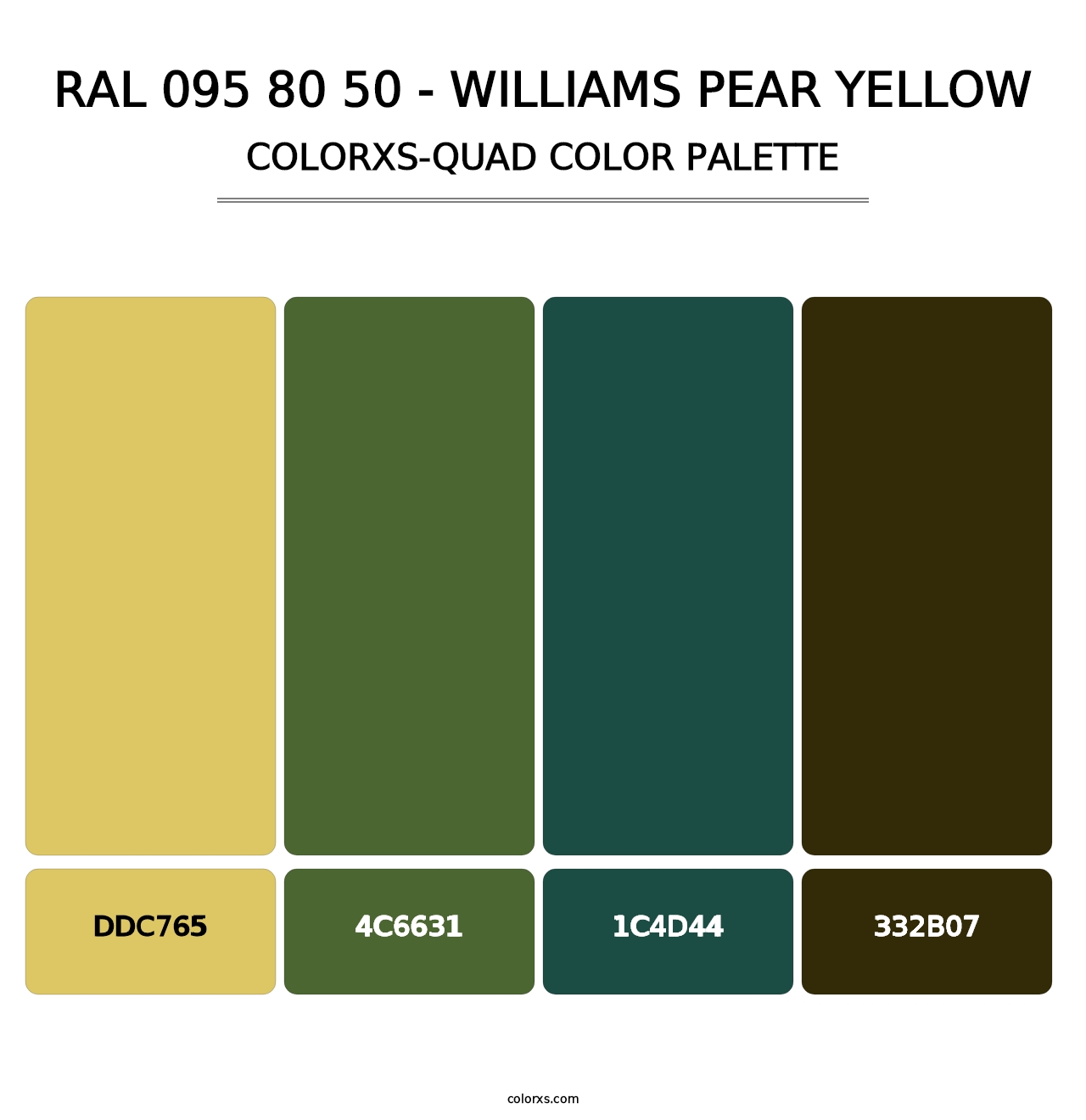 RAL 095 80 50 - Williams Pear Yellow - Colorxs Quad Palette