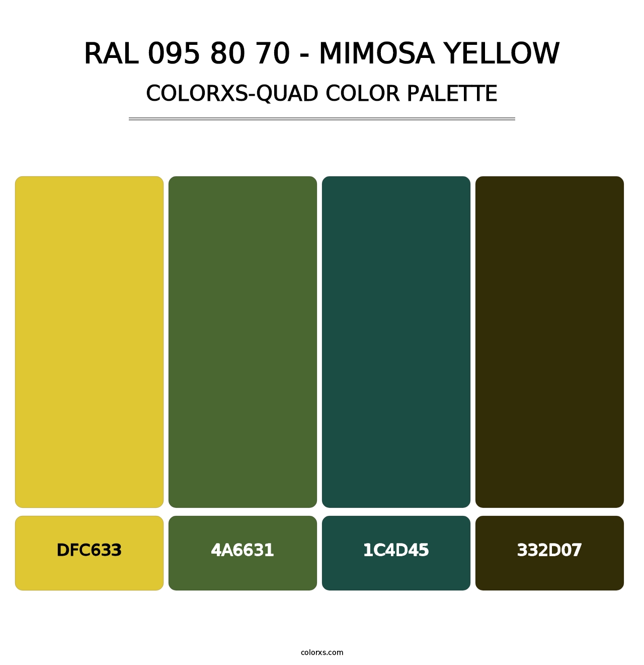 RAL 095 80 70 - Mimosa Yellow - Colorxs Quad Palette