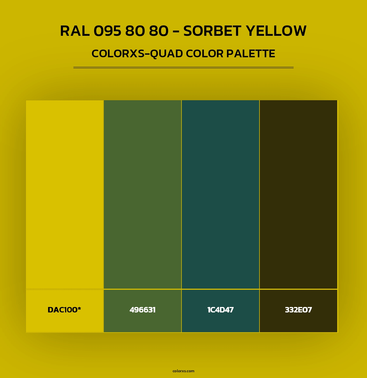 RAL 095 80 80 - Sorbet Yellow - Colorxs Quad Palette