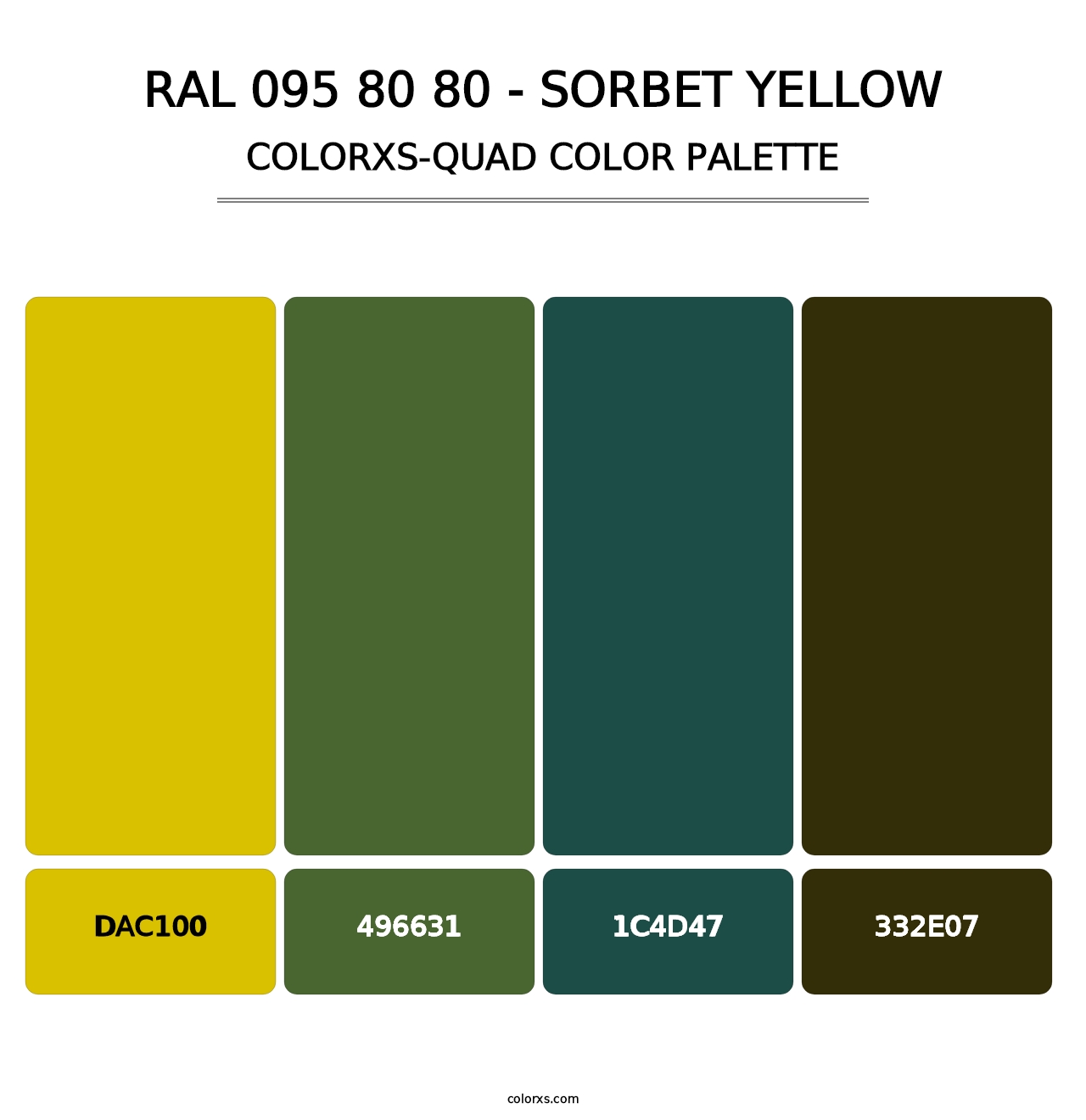 RAL 095 80 80 - Sorbet Yellow - Colorxs Quad Palette