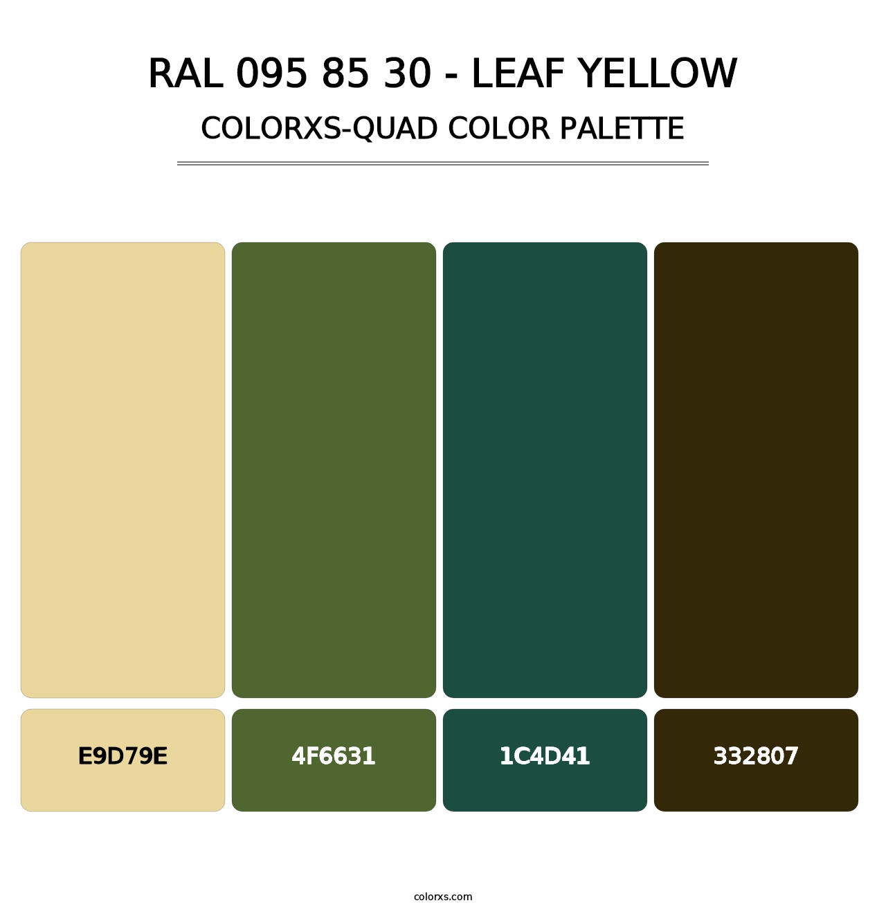RAL 095 85 30 - Leaf Yellow - Colorxs Quad Palette