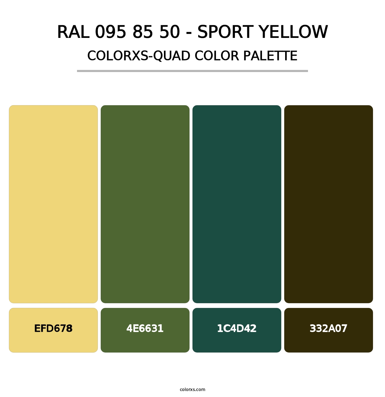 RAL 095 85 50 - Sport Yellow - Colorxs Quad Palette