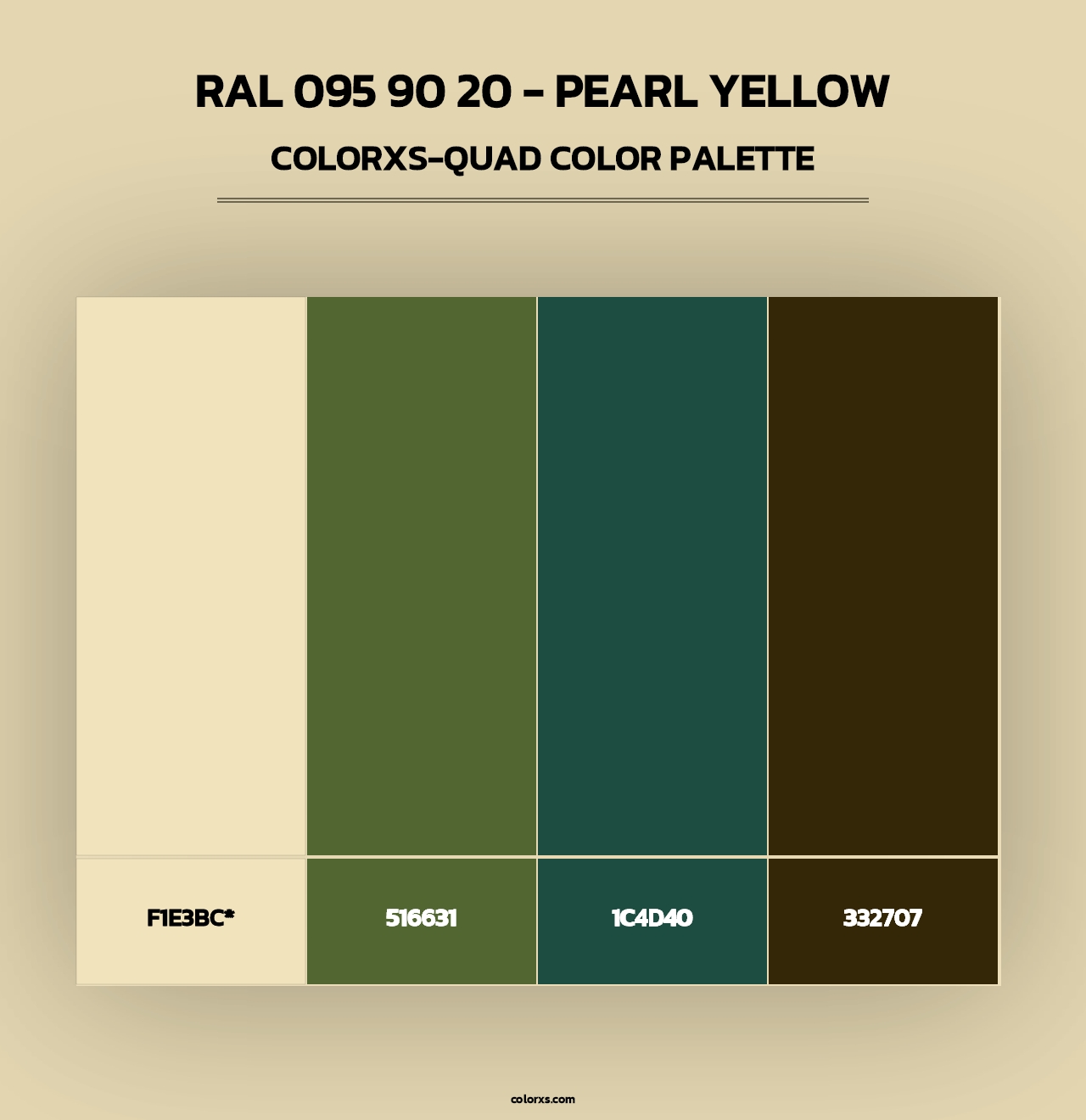 RAL 095 90 20 - Pearl Yellow - Colorxs Quad Palette