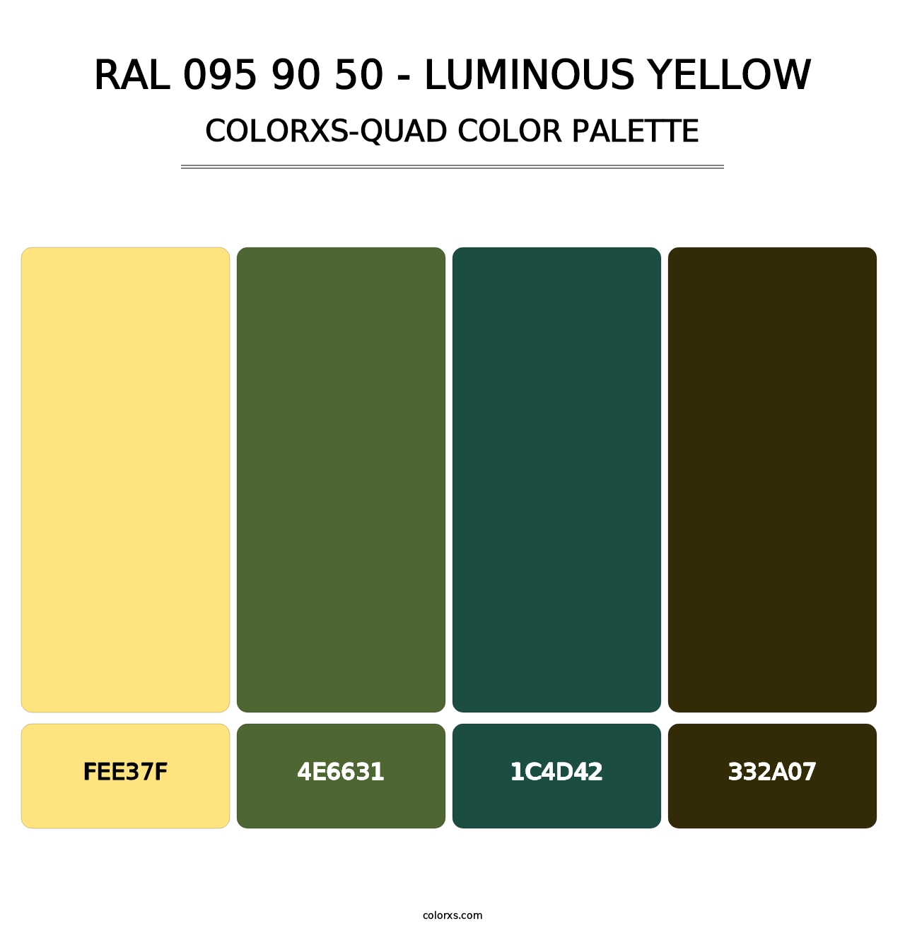 RAL 095 90 50 - Luminous Yellow - Colorxs Quad Palette